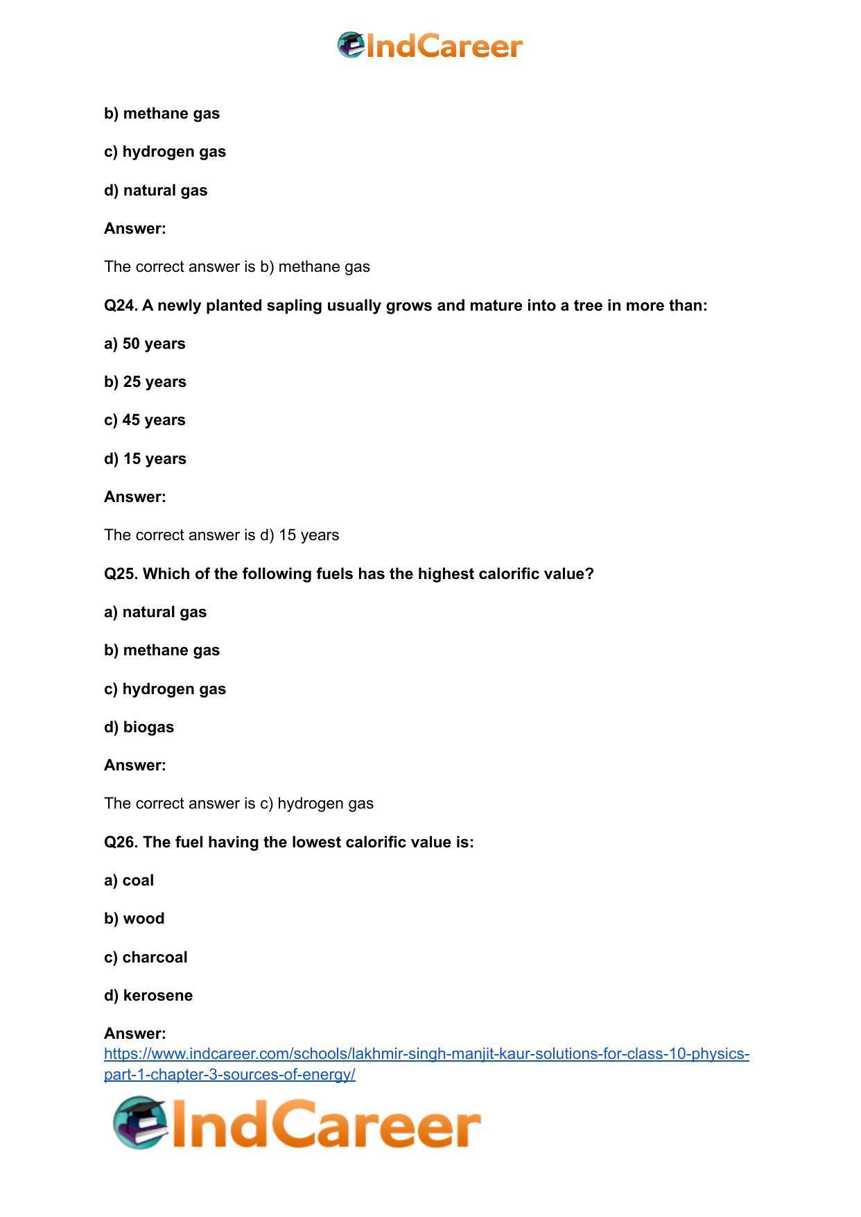 Lakhmir Singh Manjit Kaur  Solutions for Class 10 Physics (Part 1) Chapter 3- Sources Of Energy - Page 8
