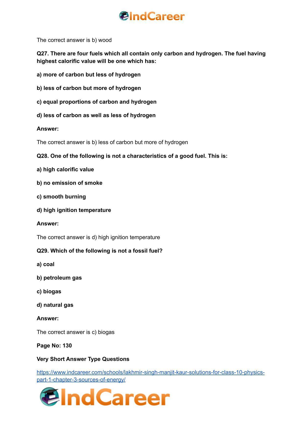 Lakhmir Singh Manjit Kaur  Solutions for Class 10 Physics (Part 1) Chapter 3- Sources Of Energy - Page 9
