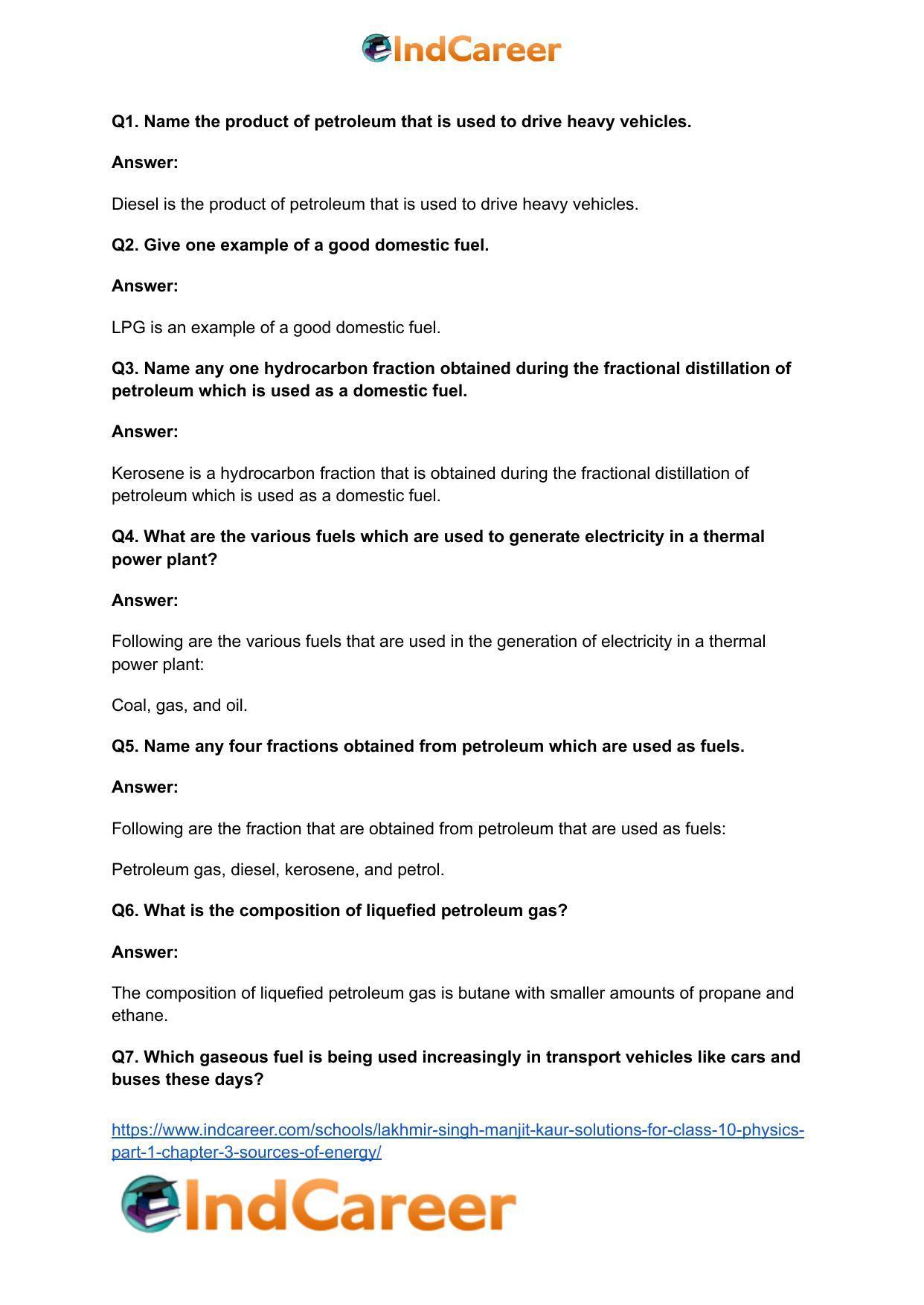 Lakhmir Singh Manjit Kaur  Solutions for Class 10 Physics (Part 1) Chapter 3- Sources Of Energy - Page 10