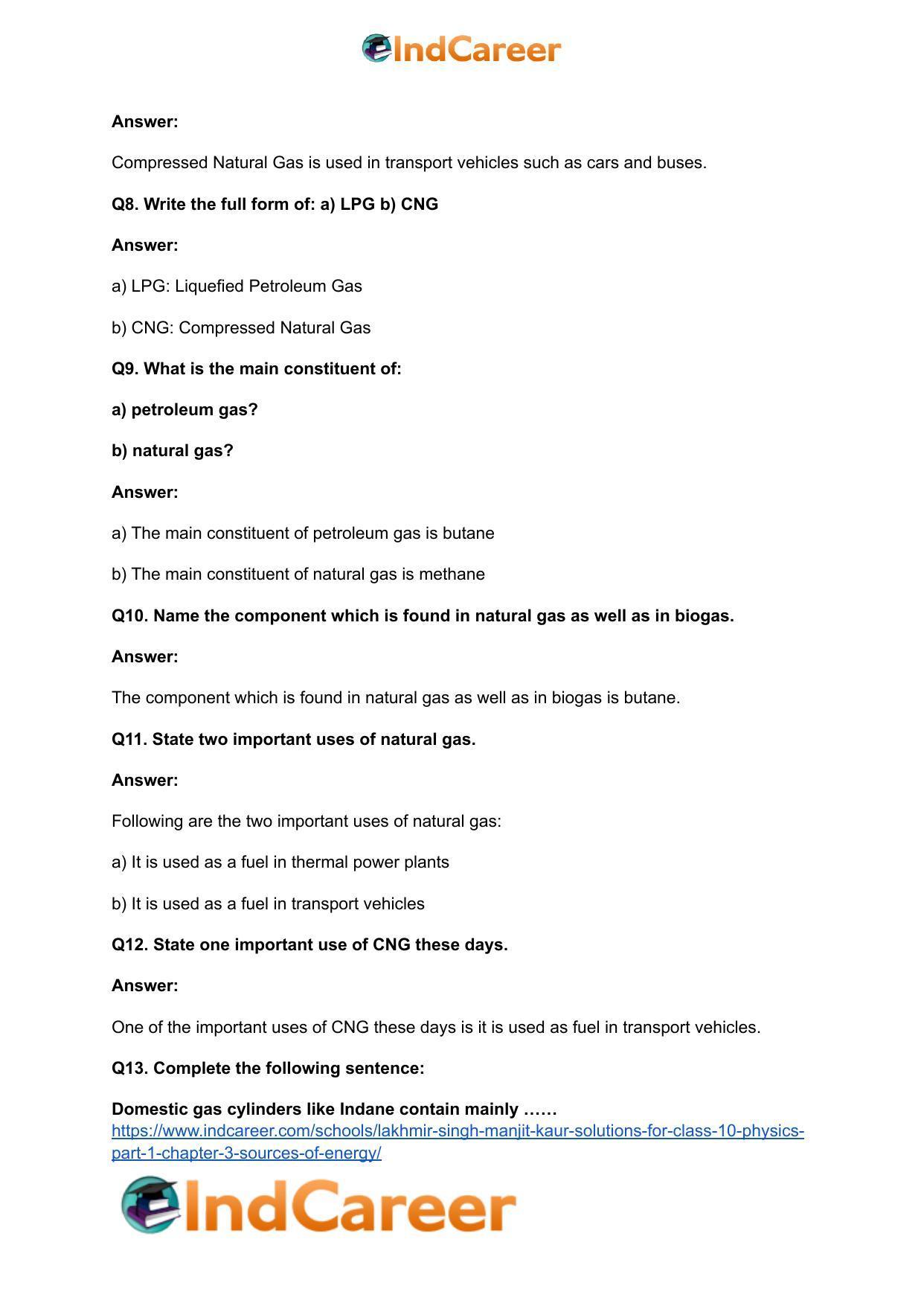 Lakhmir Singh Manjit Kaur  Solutions for Class 10 Physics (Part 1) Chapter 3- Sources Of Energy - Page 11