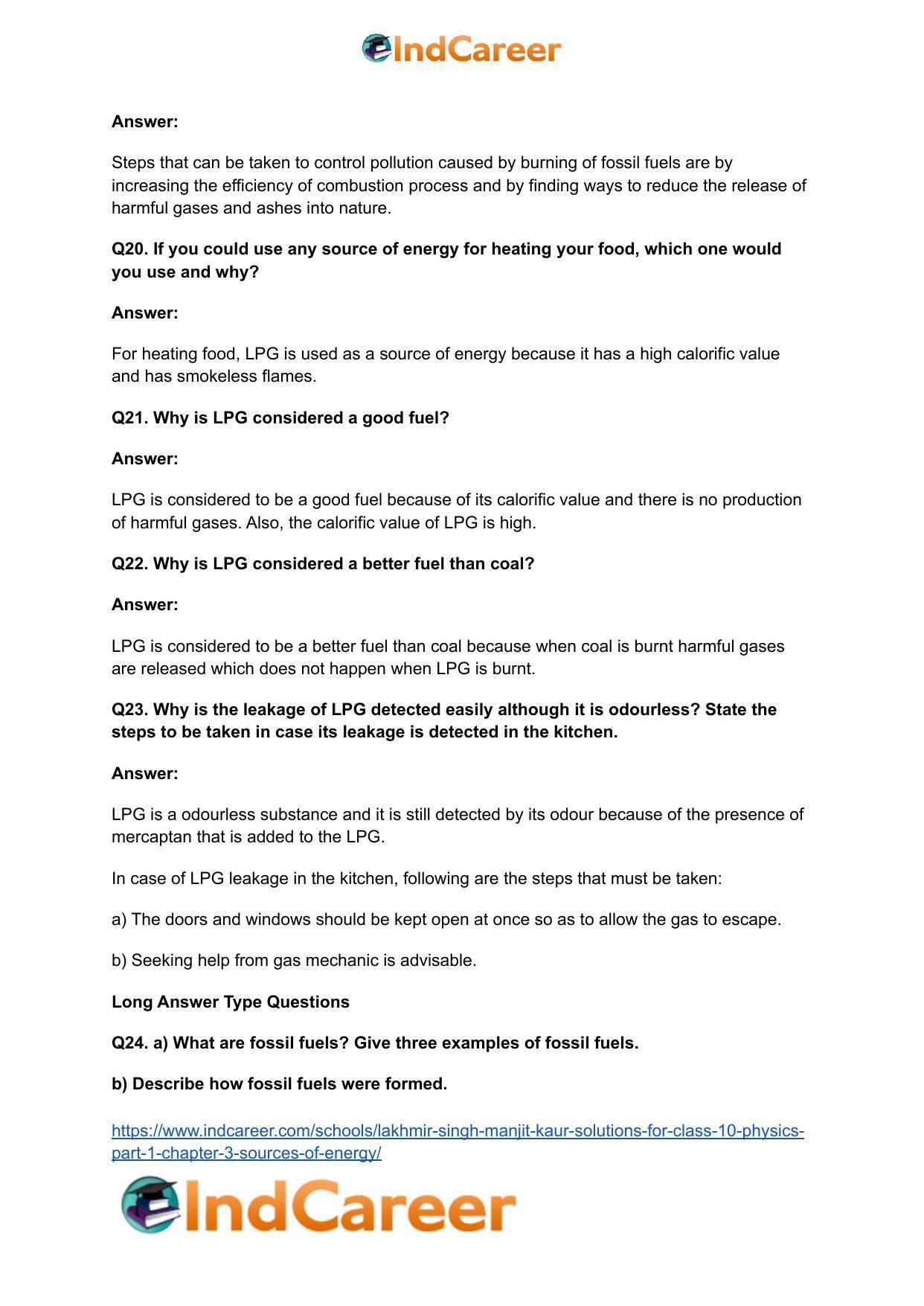 Lakhmir Singh Manjit Kaur  Solutions for Class 10 Physics (Part 1) Chapter 3- Sources Of Energy - Page 14