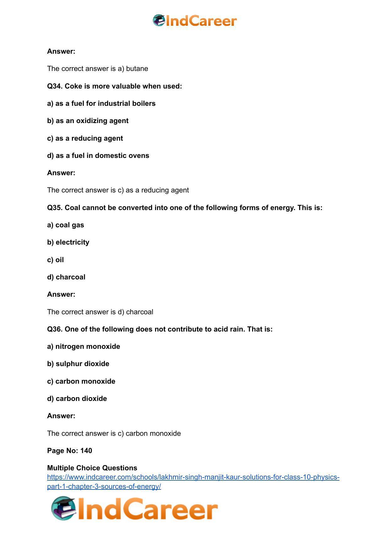 Lakhmir Singh Manjit Kaur  Solutions for Class 10 Physics (Part 1) Chapter 3- Sources Of Energy - Page 18