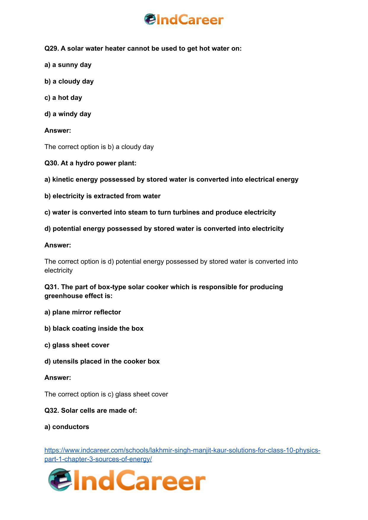 Lakhmir Singh Manjit Kaur  Solutions for Class 10 Physics (Part 1) Chapter 3- Sources Of Energy - Page 19