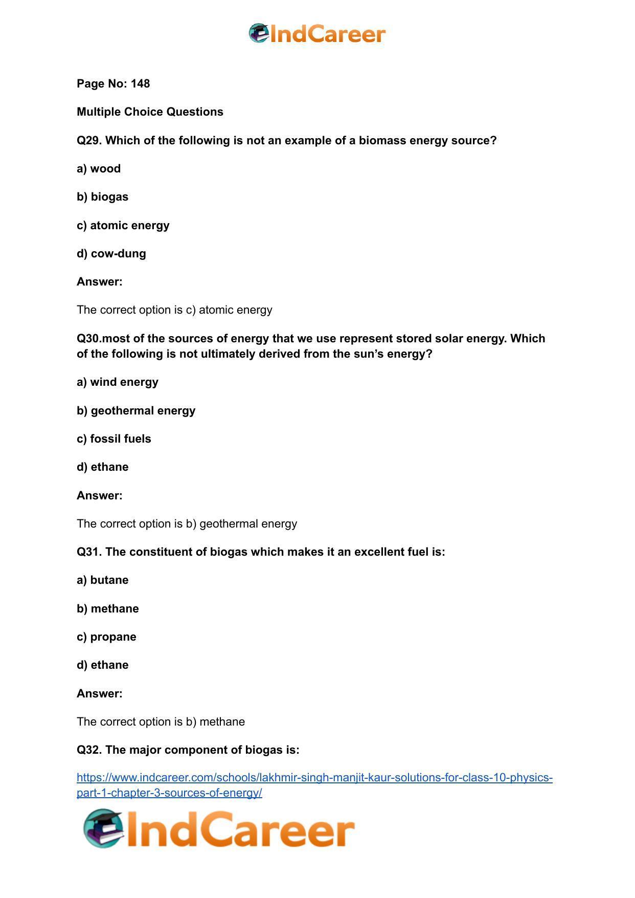 Lakhmir Singh Manjit Kaur  Solutions for Class 10 Physics (Part 1) Chapter 3- Sources Of Energy - Page 22