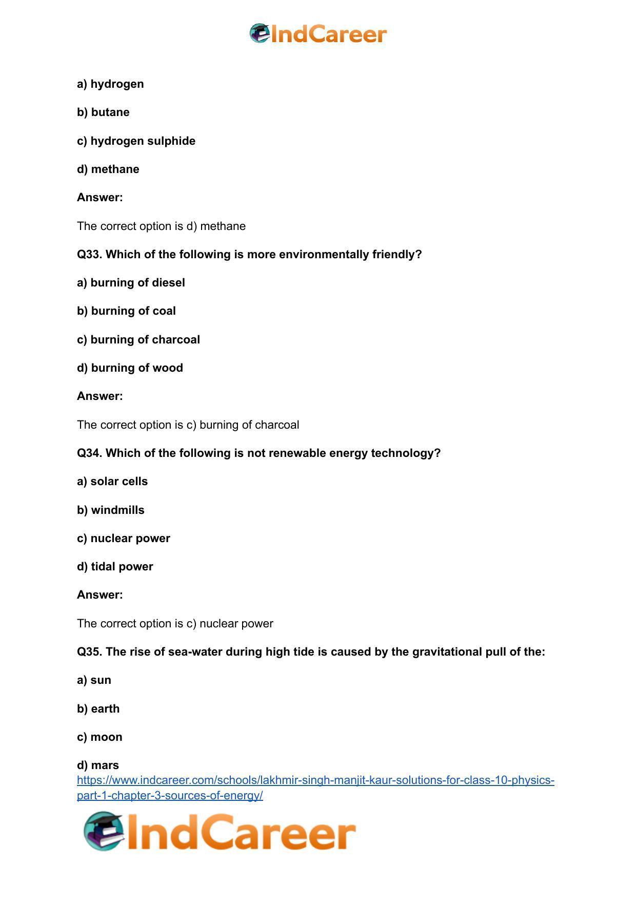 Lakhmir Singh Manjit Kaur  Solutions for Class 10 Physics (Part 1) Chapter 3- Sources Of Energy - Page 23