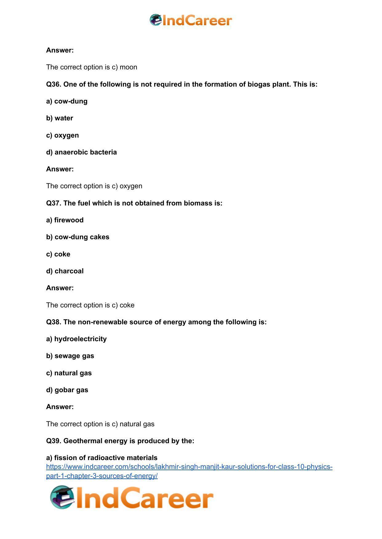 Lakhmir Singh Manjit Kaur  Solutions for Class 10 Physics (Part 1) Chapter 3- Sources Of Energy - Page 24
