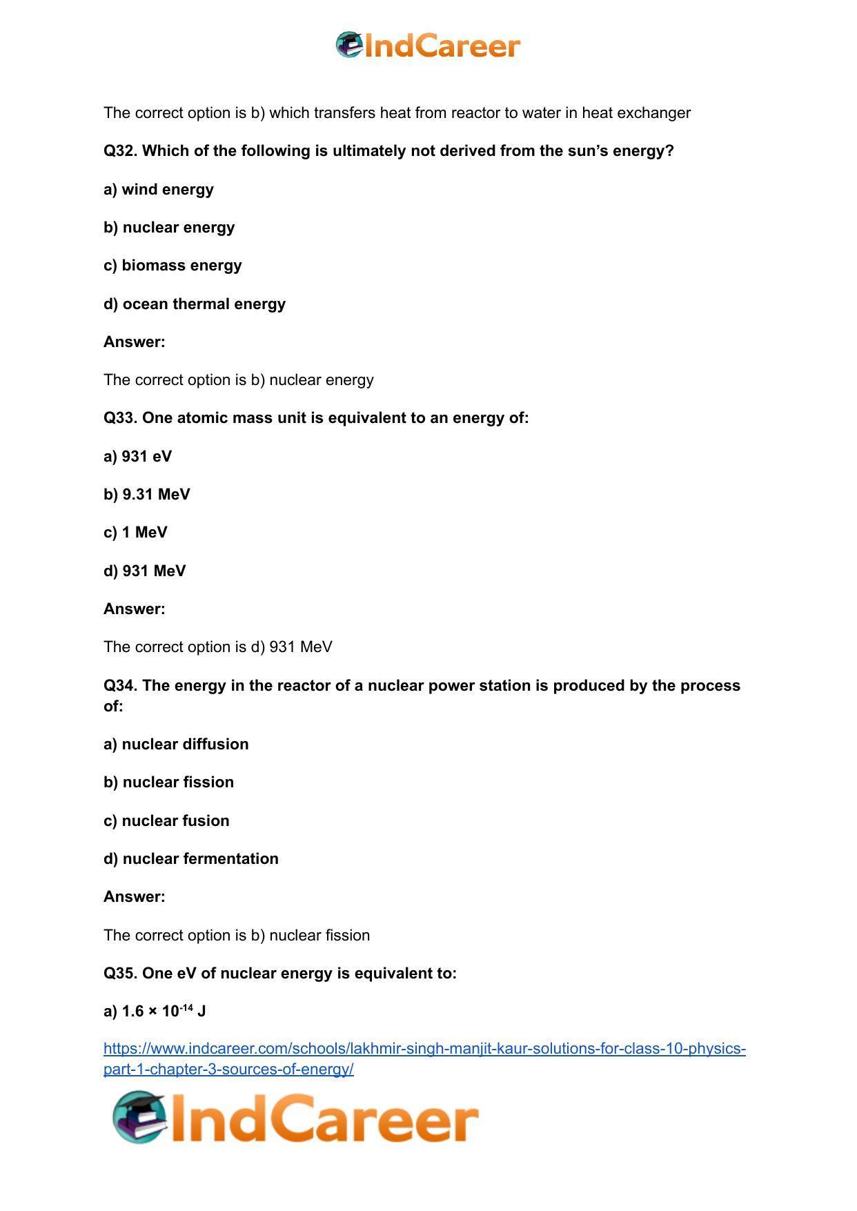 Lakhmir Singh Manjit Kaur  Solutions for Class 10 Physics (Part 1) Chapter 3- Sources Of Energy - Page 27