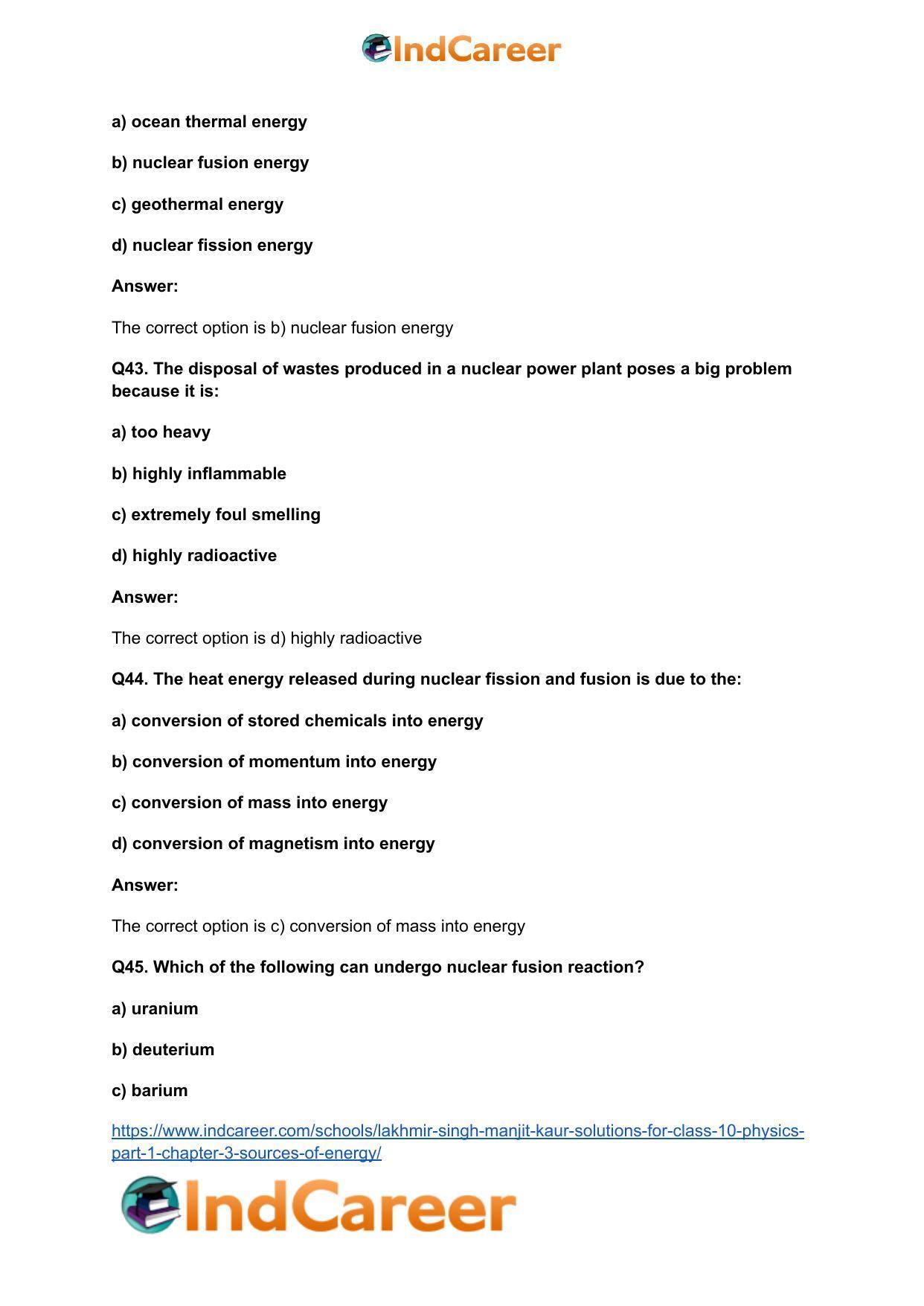 Lakhmir Singh Manjit Kaur  Solutions for Class 10 Physics (Part 1) Chapter 3- Sources Of Energy - Page 30