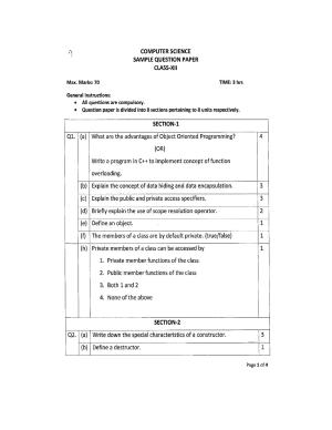 JKBOSE Class 12 Computer Science Model Question Paper