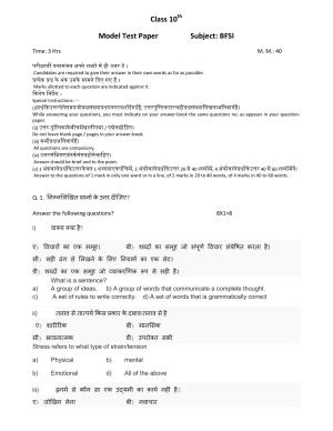 HPBOSE Class 10th BFSI Sample Question Papers 2025
