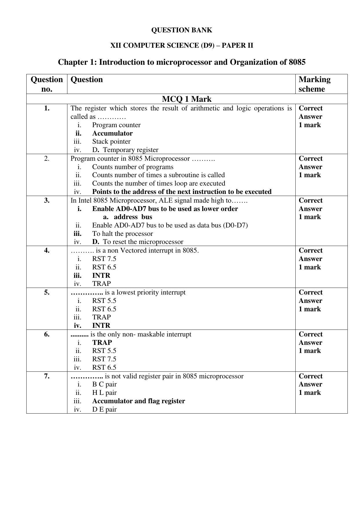 Maharashtra Board Class 12 Computer Science II (D9) Sample Papers - Page 2