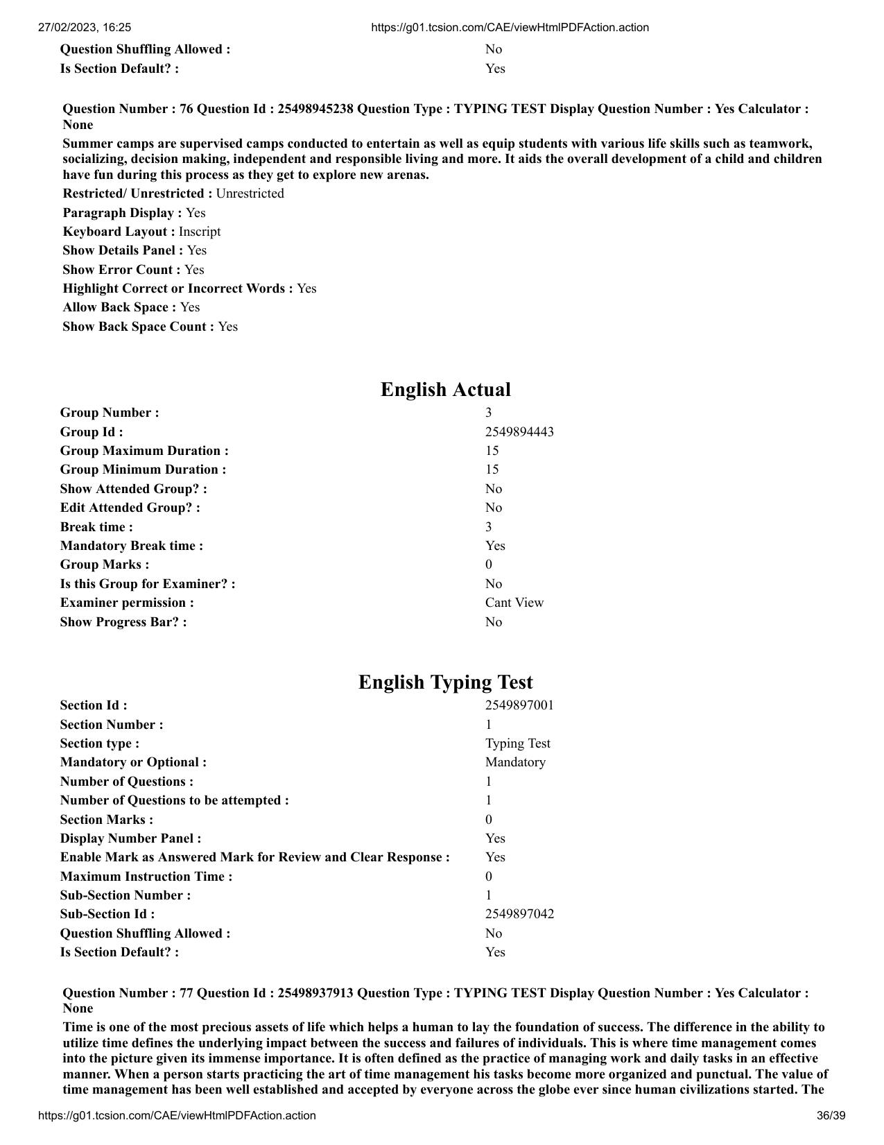 MP CPCT 26 Feb 2023 Question Paper Shift 2 - Page 36