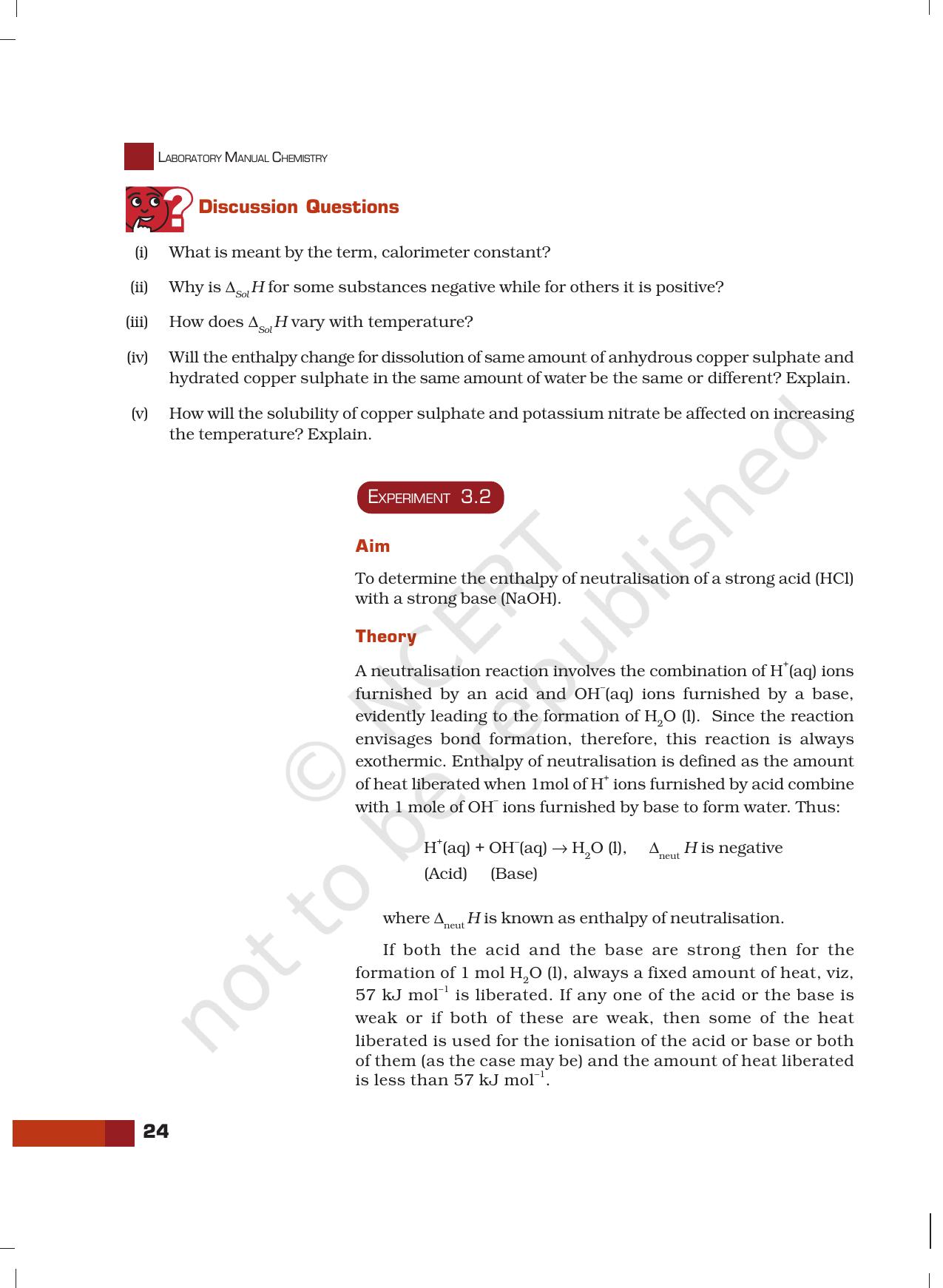 NCERT Laboratory Manuals for Class XII Chemistry - Unit 3 (Thermochemical Measurement) - Page 6