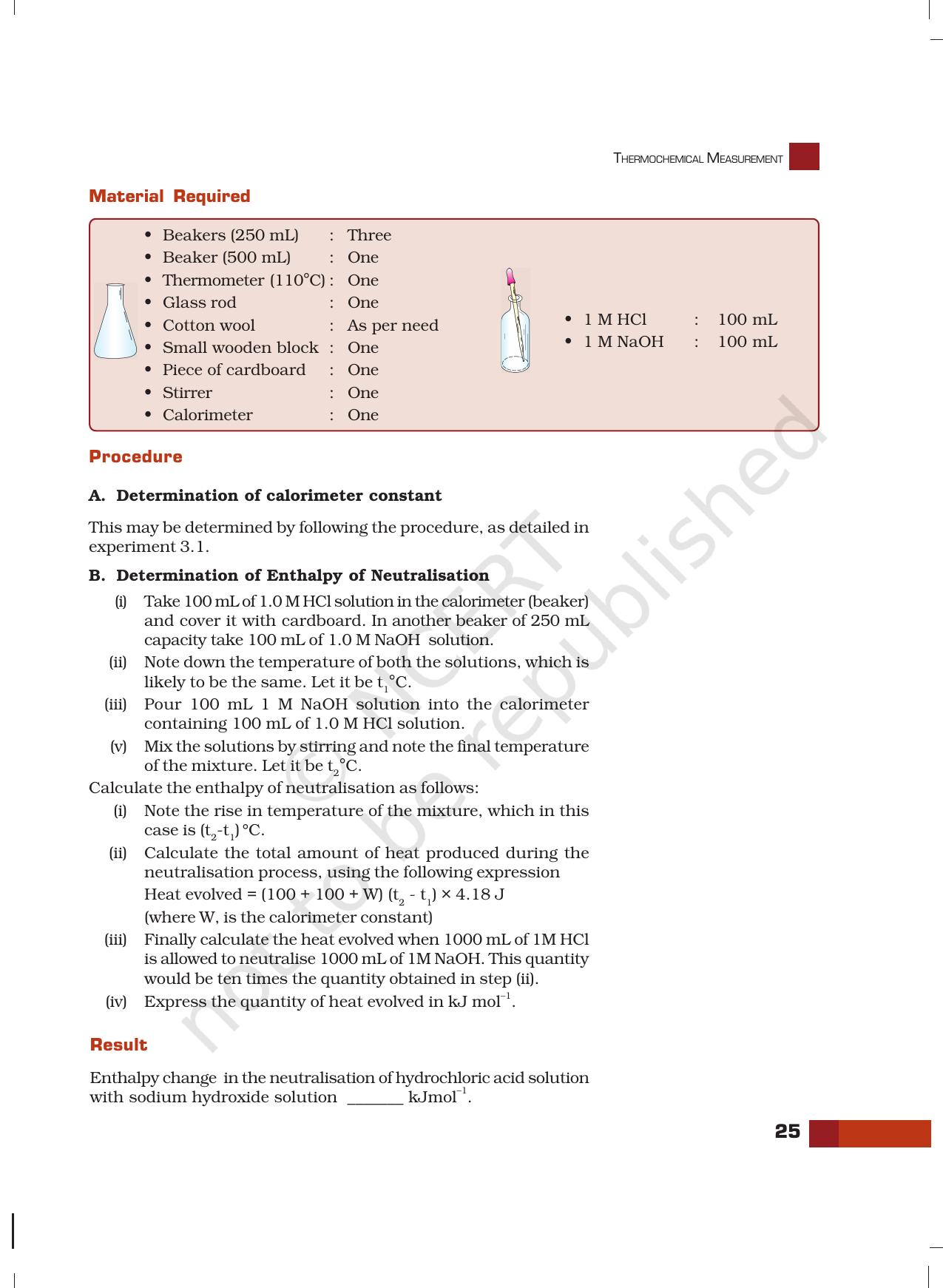 NCERT Laboratory Manuals for Class XII Chemistry - Unit 3 (Thermochemical Measurement) - Page 7