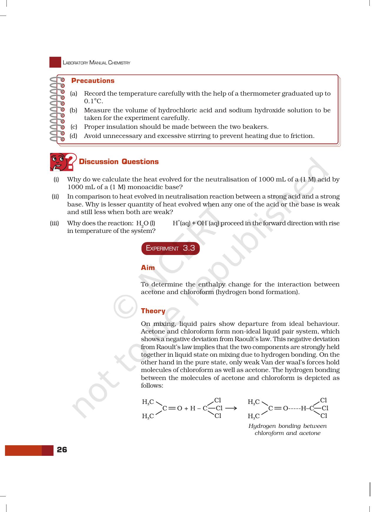 NCERT Laboratory Manuals for Class XII Chemistry - Unit 3 (Thermochemical Measurement) - Page 8