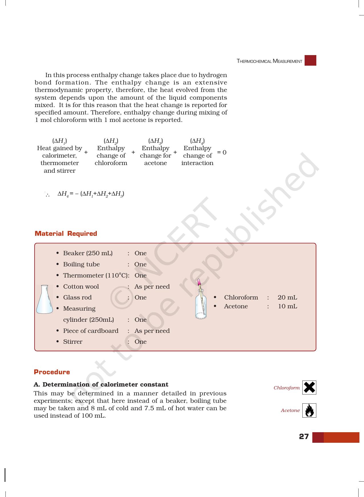 NCERT Laboratory Manuals for Class XII Chemistry - Unit 3 (Thermochemical Measurement) - Page 9