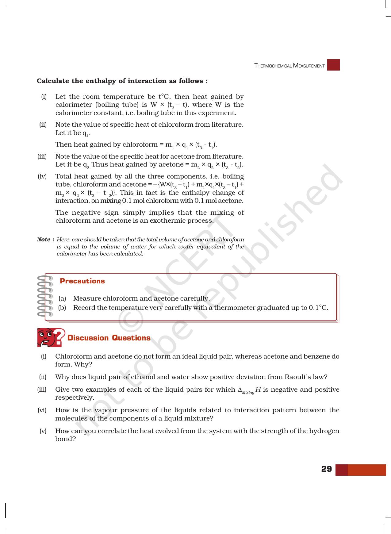 NCERT Laboratory Manuals for Class XII Chemistry - Unit 3 (Thermochemical Measurement) - Page 11