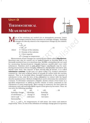 NCERT Laboratory Manuals for Class XII Chemistry - Unit 3 (Thermochemical Measurement)