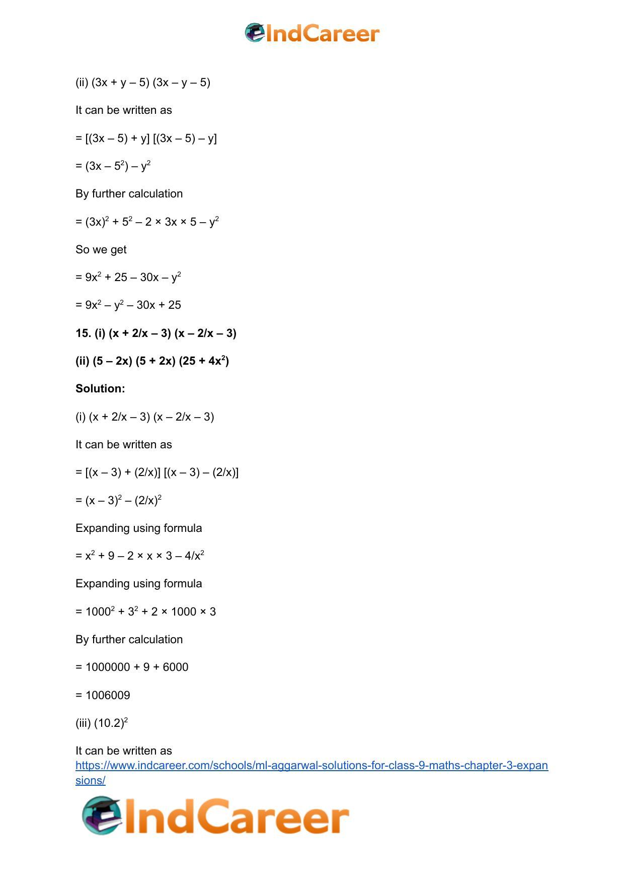 ML Aggarwal Solutions for Class 9 Maths Chapter 3- Expansions - Page 12