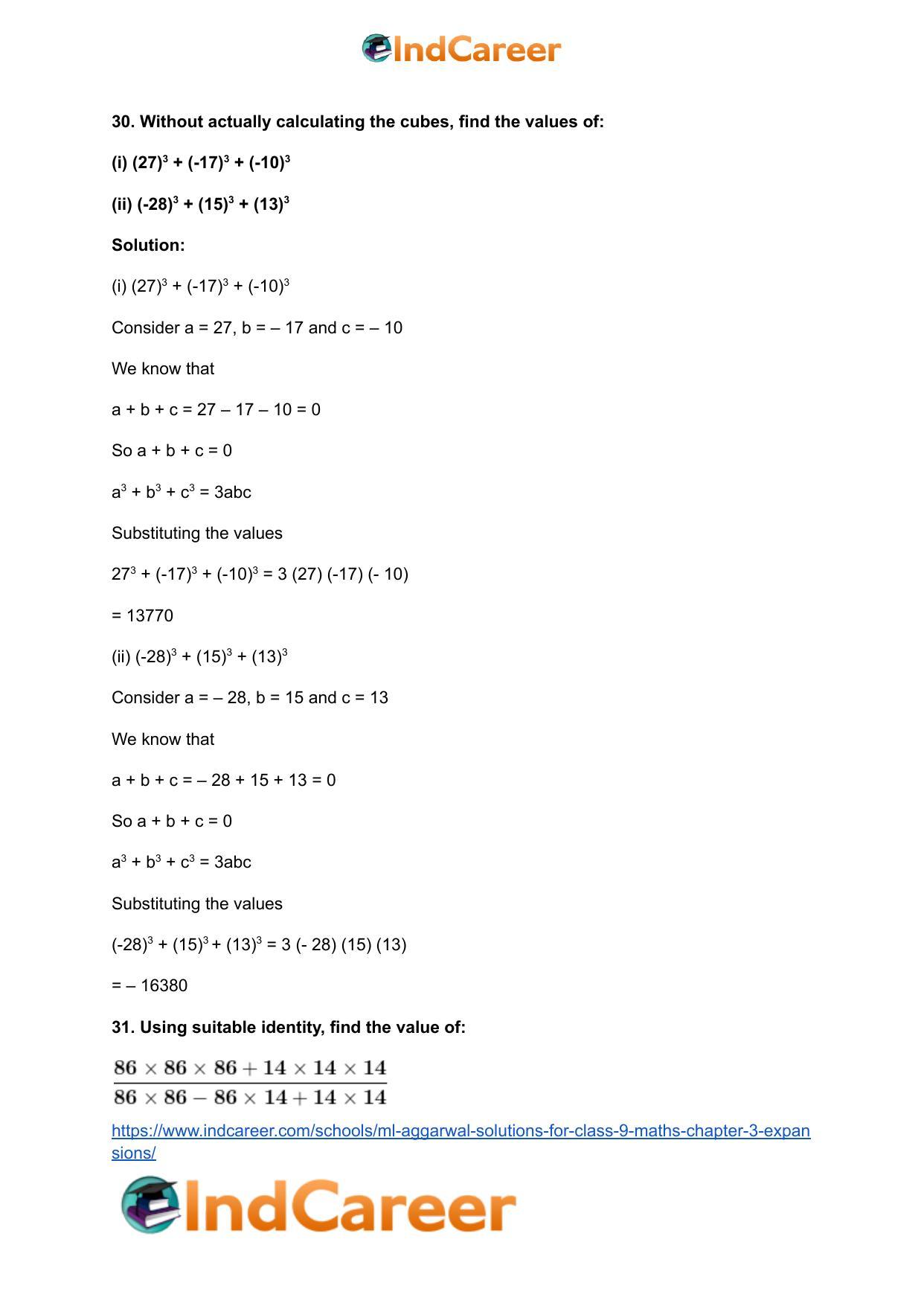 ML Aggarwal Solutions for Class 9 Maths Chapter 3- Expansions - Page 18