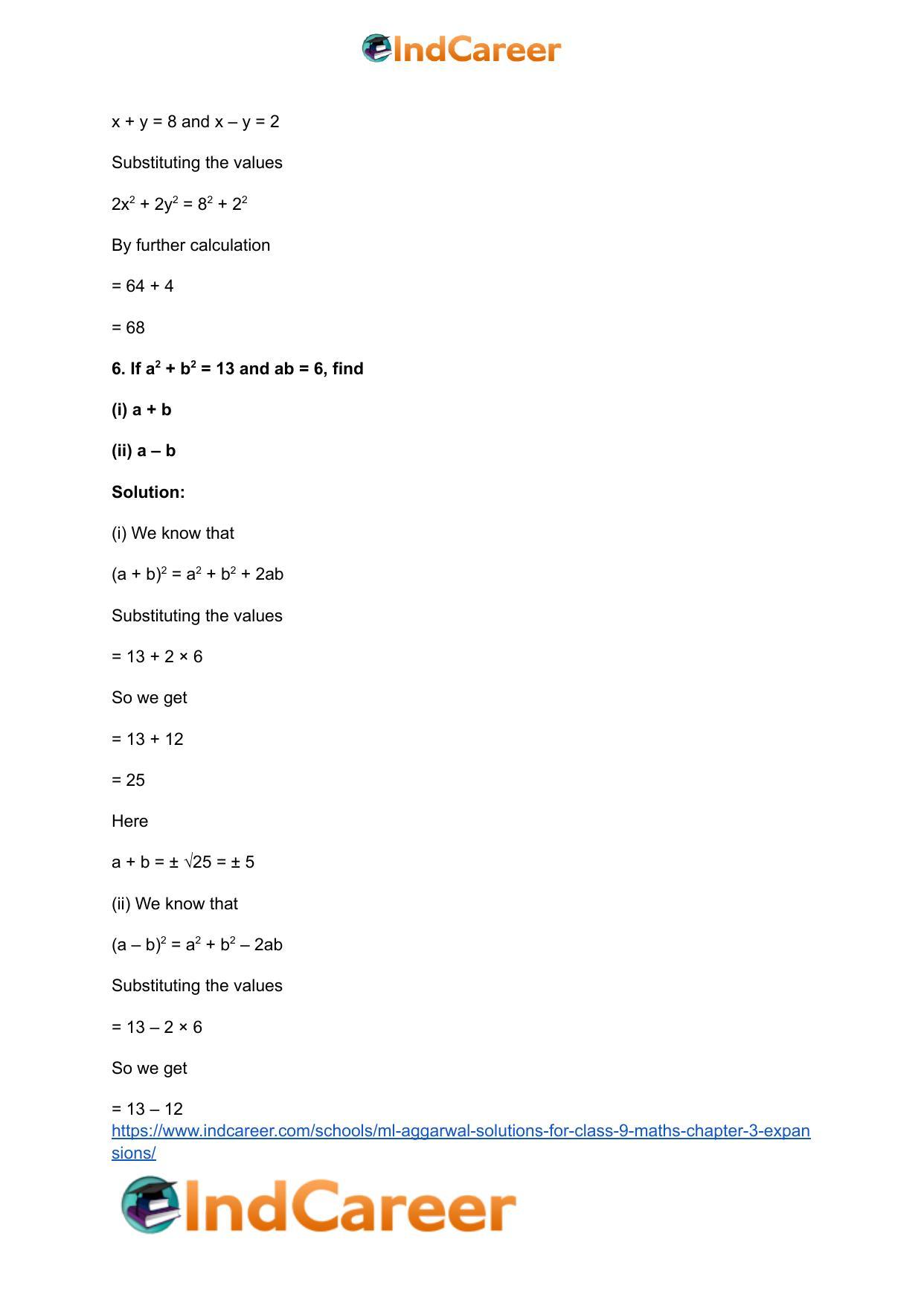 ML Aggarwal Solutions for Class 9 Maths Chapter 3- Expansions - Page 22