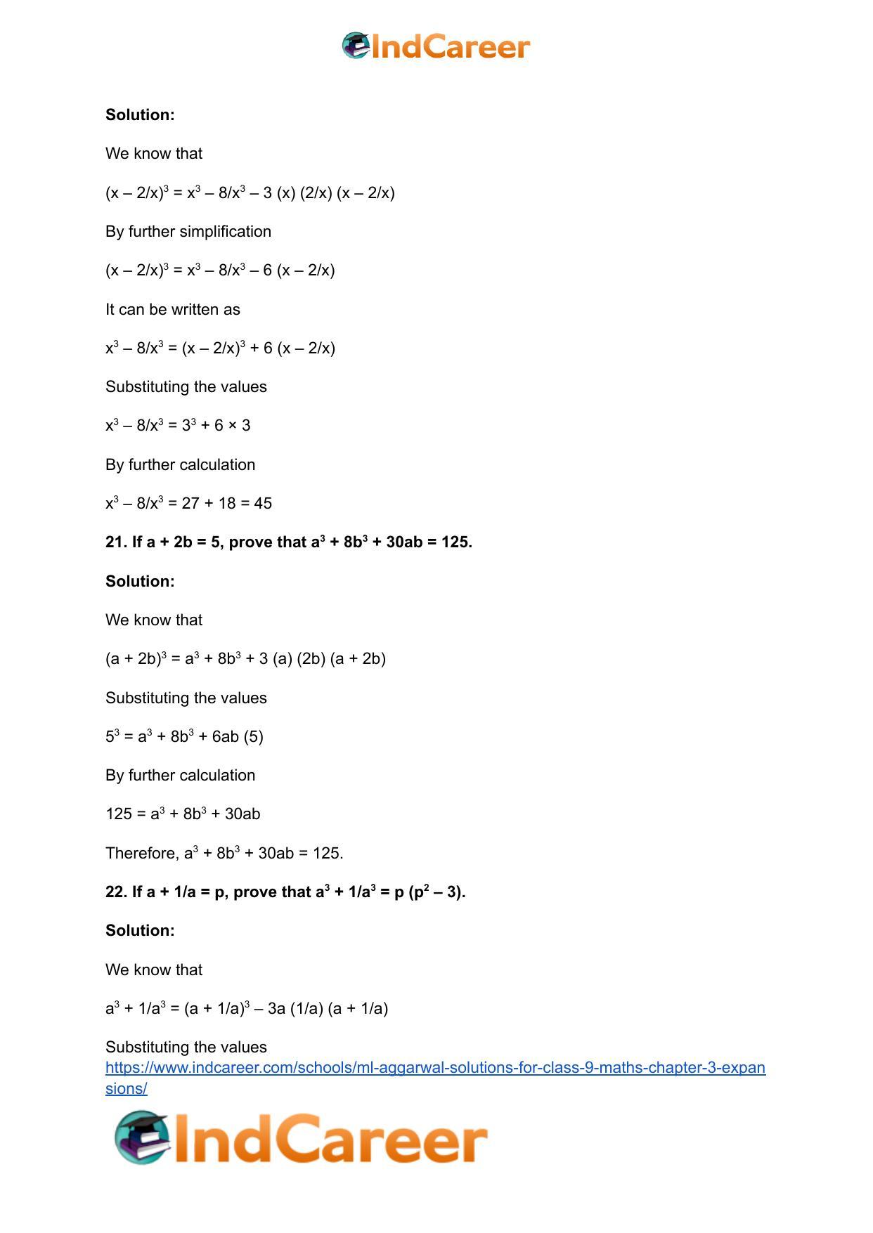 ML Aggarwal Solutions for Class 9 Maths Chapter 3- Expansions - Page 40