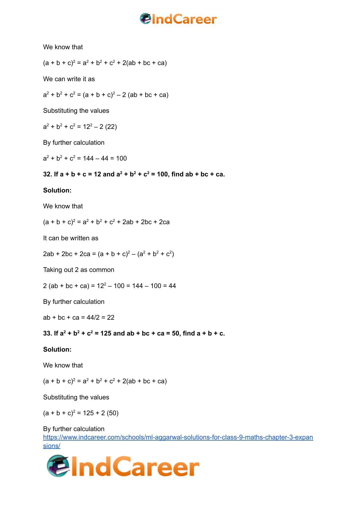 ML Aggarwal Solutions for Class 9 Maths Chapter 3- Expansions - Page 47