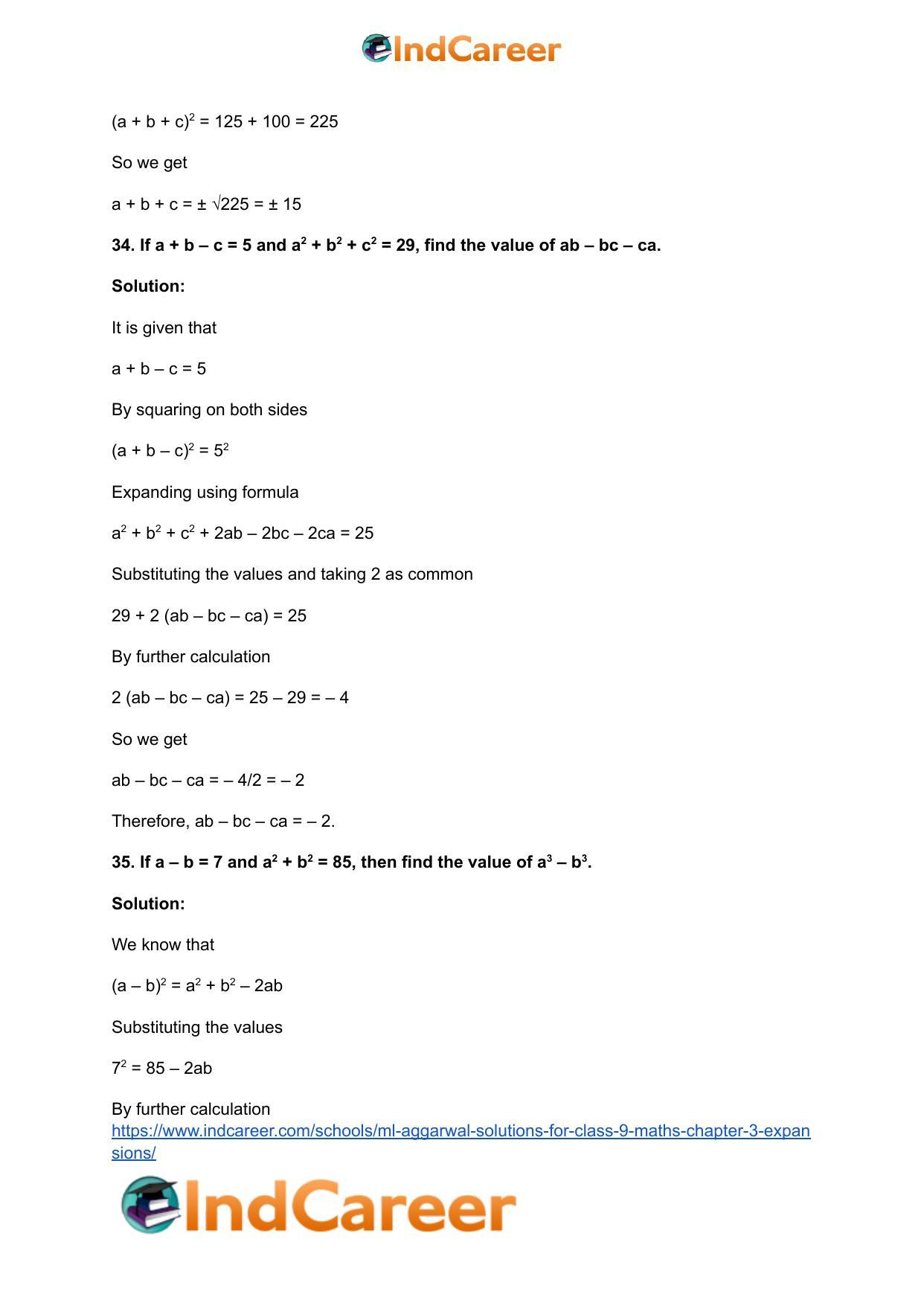 ML Aggarwal Solutions for Class 9 Maths Chapter 3- Expansions - Page 48