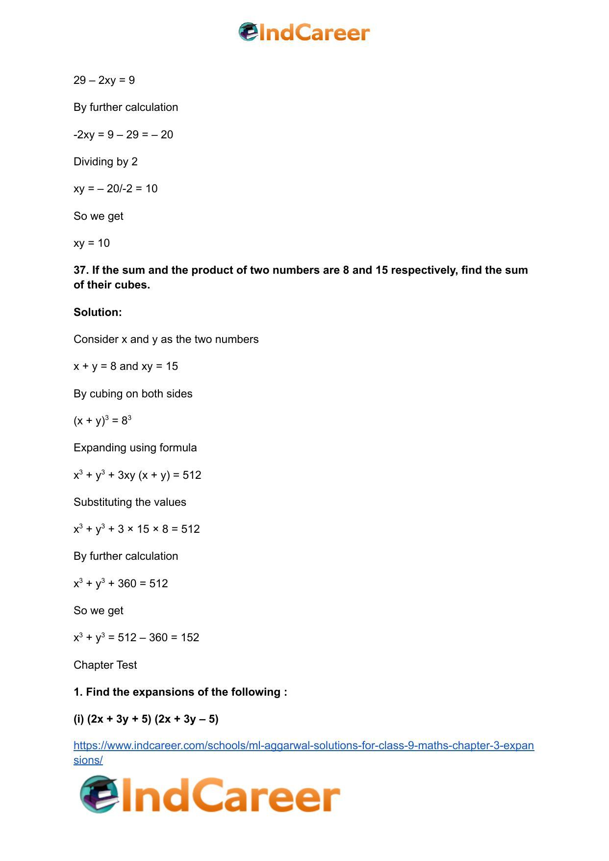 ML Aggarwal Solutions for Class 9 Maths Chapter 3- Expansions - Page 50