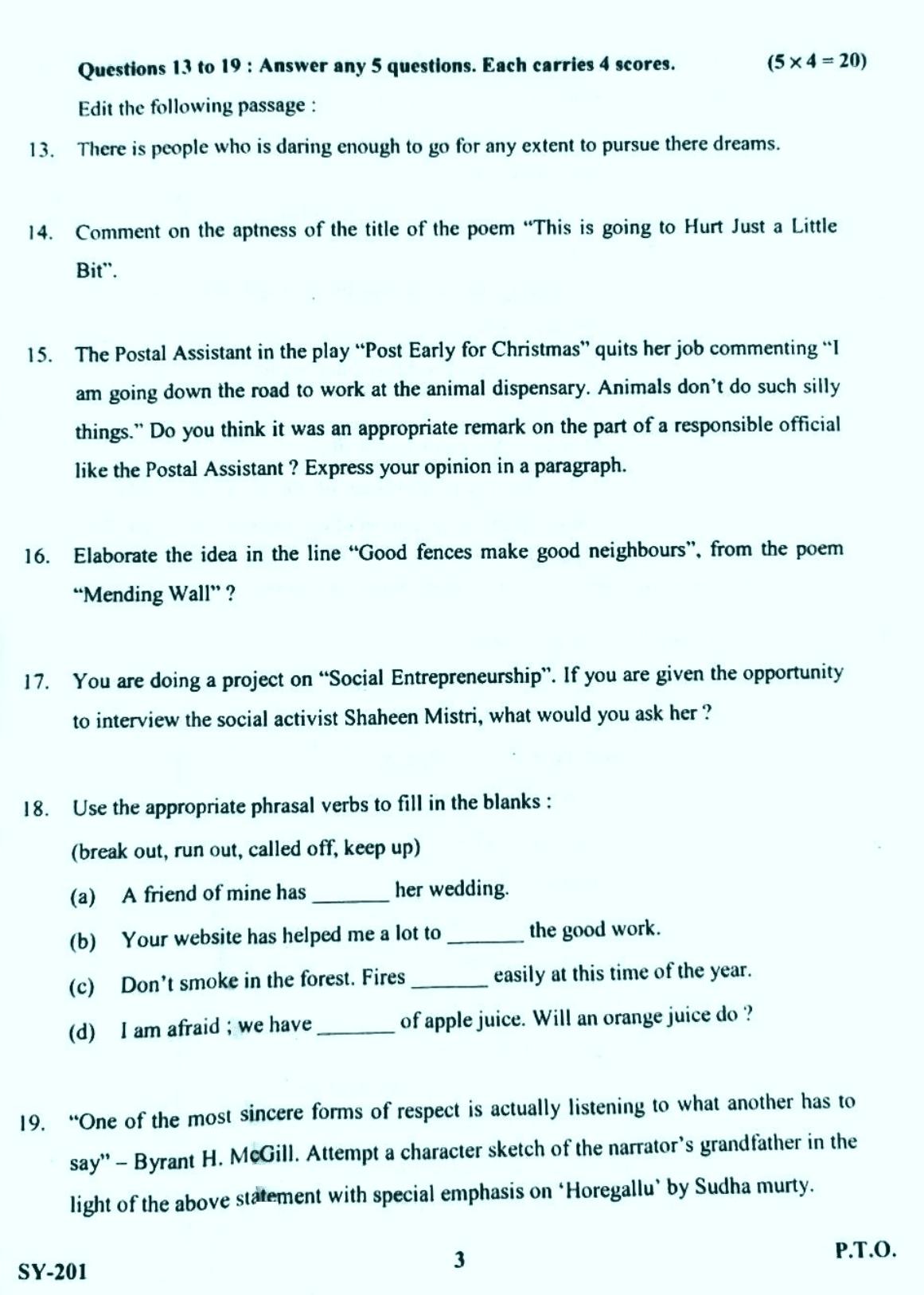 Kerala Plus Two 2023 English Model Question Paper - Page 3