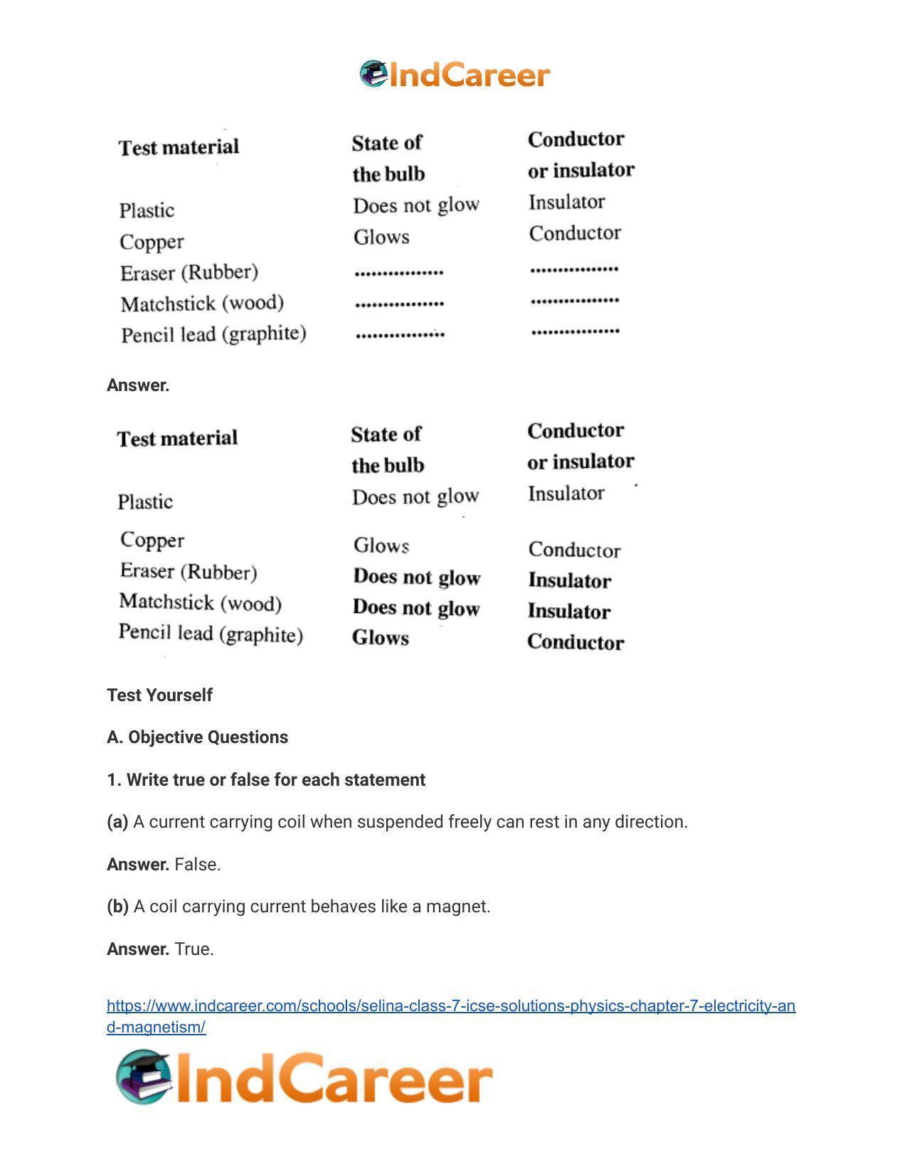 Selina Class 7 ICSE Solutions Physics : Chapter 7- Electricity and Magnetism - Page 3