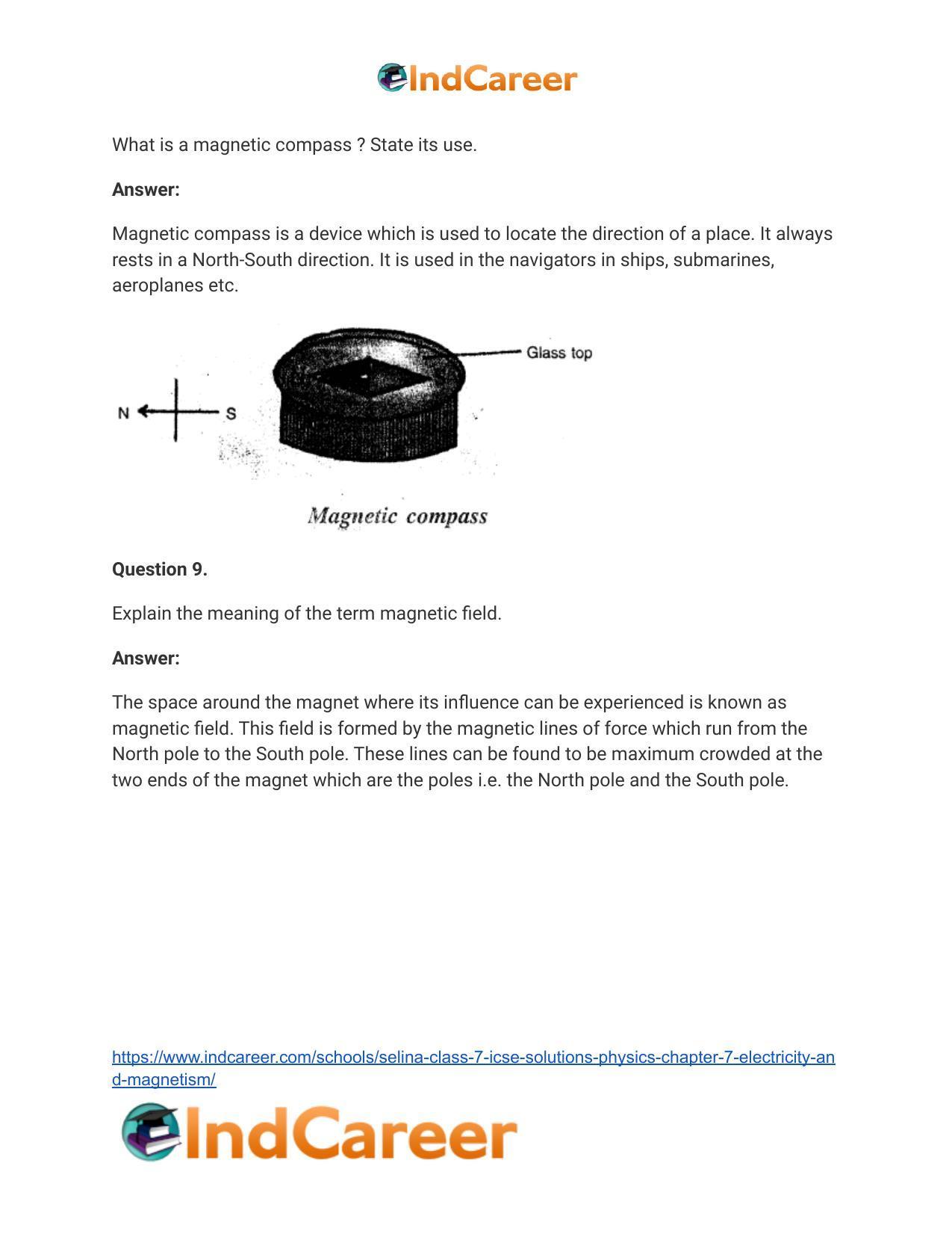 Selina Class 7 ICSE Solutions Physics : Chapter 7- Electricity and Magnetism - Page 12