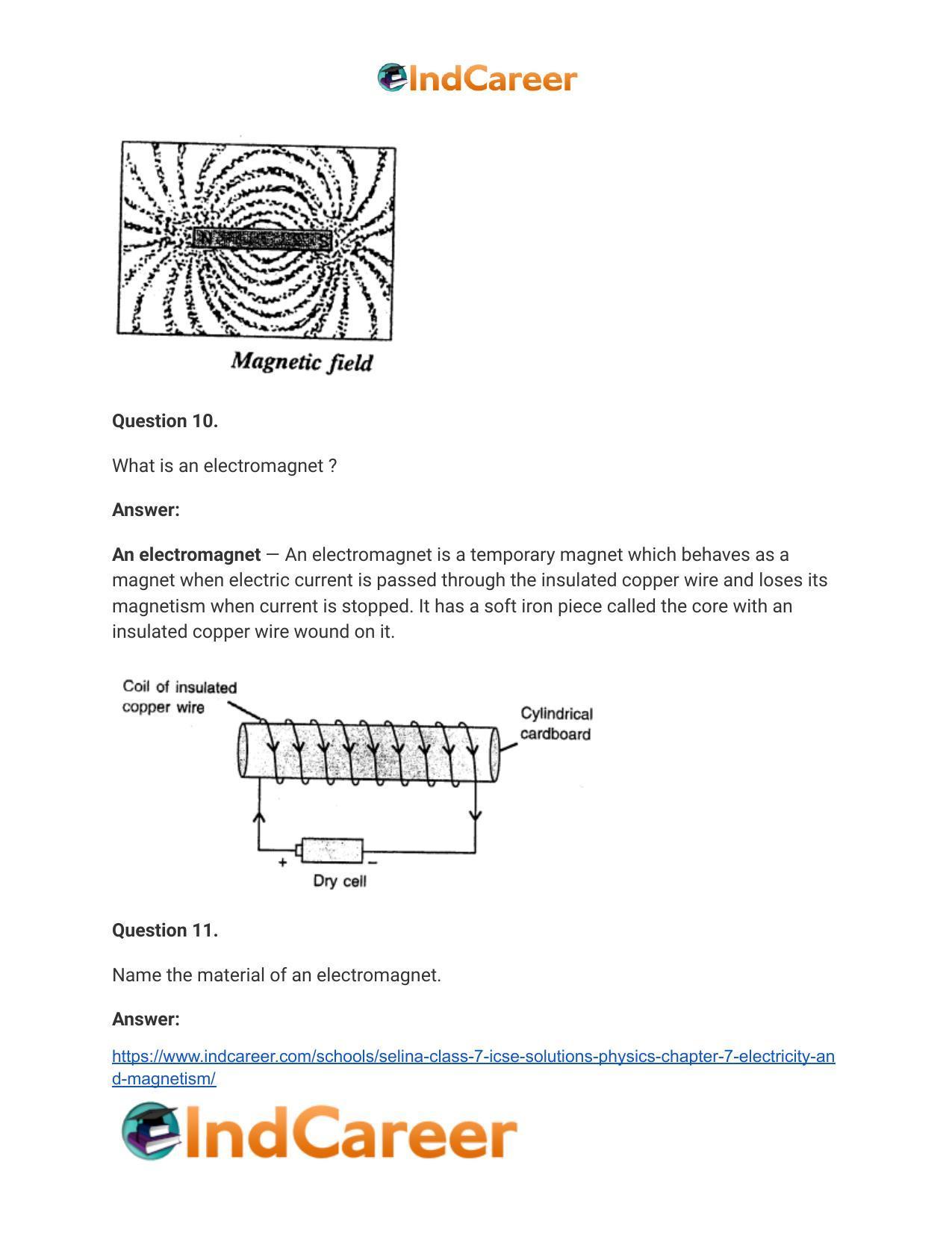 Selina Class 7 ICSE Solutions Physics : Chapter 7- Electricity and Magnetism - Page 13