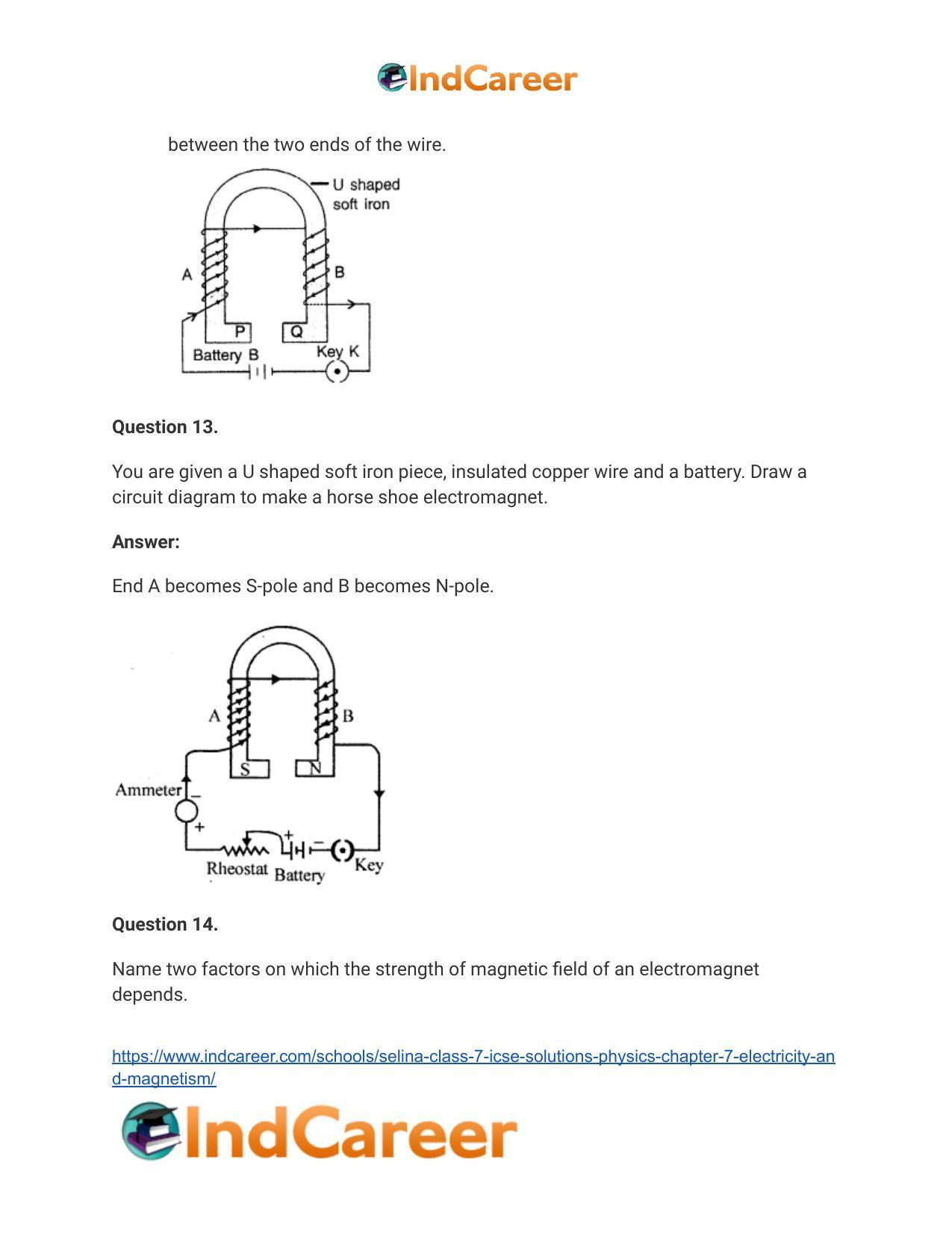 Selina Class 7 ICSE Solutions Physics : Chapter 7- Electricity and Magnetism - Page 15