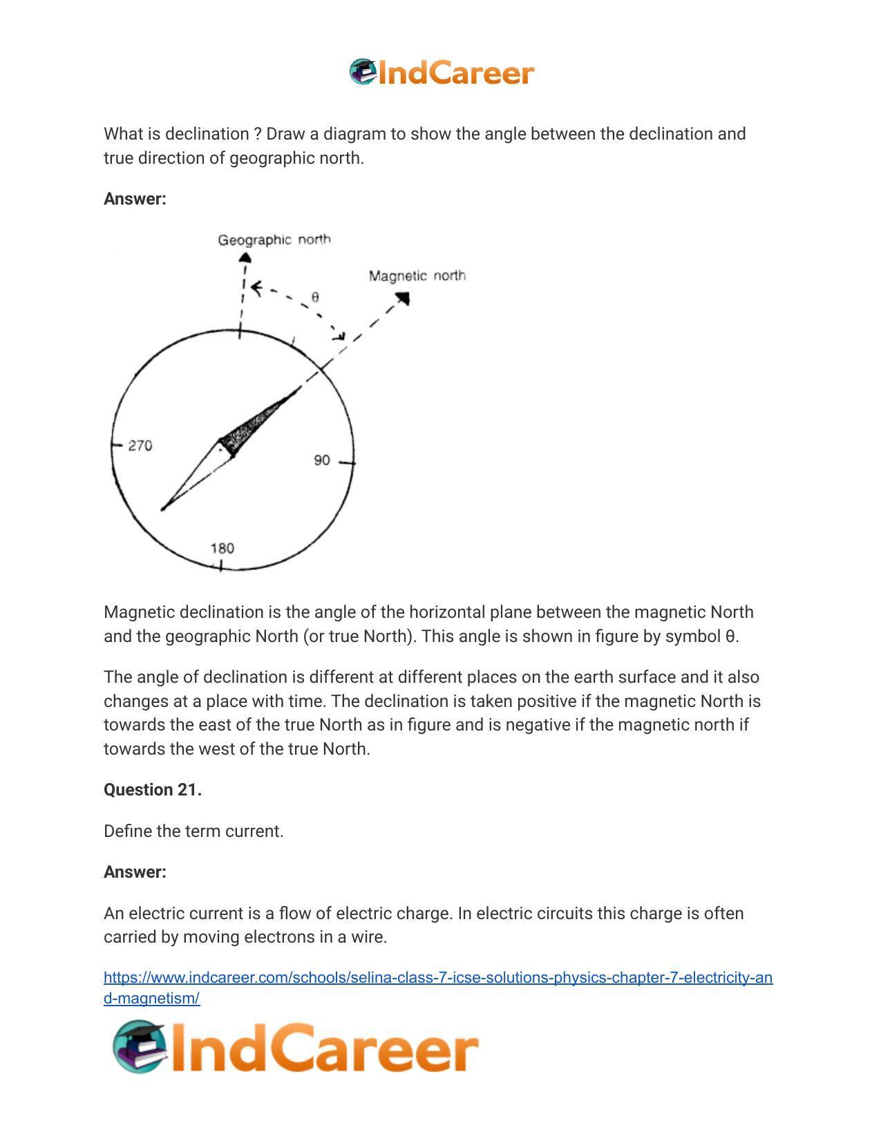 Selina Class 7 ICSE Solutions Physics : Chapter 7- Electricity and Magnetism - Page 19