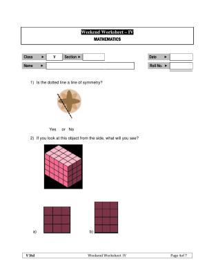 Worksheet for Class 5 Maths Assignment 9