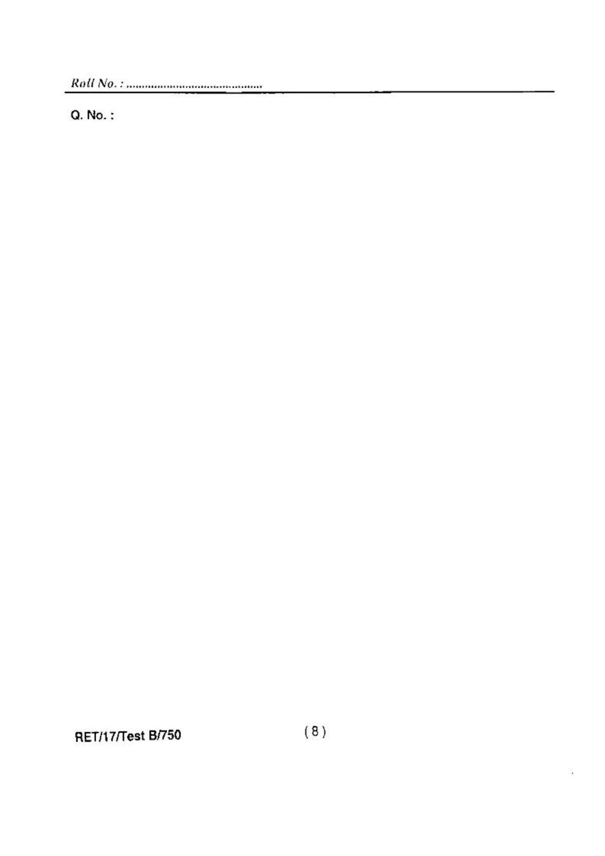 BHU RET(Agriculture) Soil Sc. & Ag. Chemistry  2017 Question Paper - Page 10