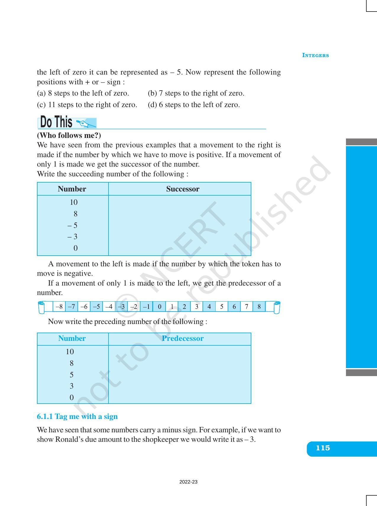 NCERT Book for Class 6 Maths: Chapter 6-Integers - IndCareer Schools
