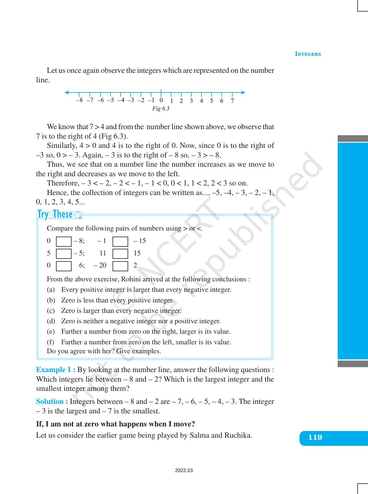 NCERT Book for Class 6 Maths: Chapter 6-Integers - Page 7