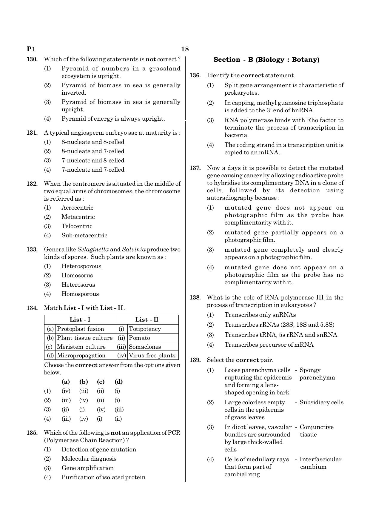 NEET P1 2021 Question Paper - Page 18