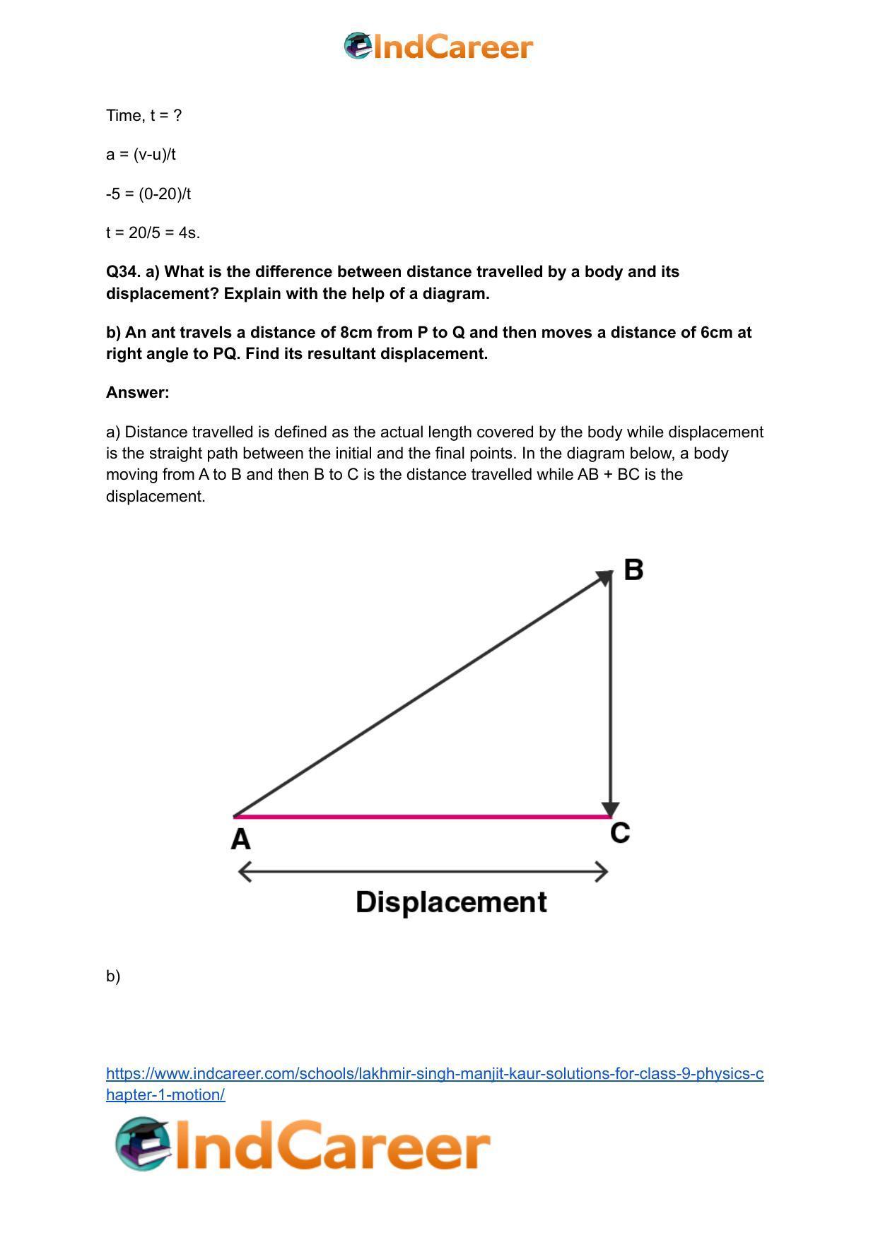 Lakhmir Singh Manjit Kaur Solutions for Class 9 Physics: Chapter 1- Motion - Page 10