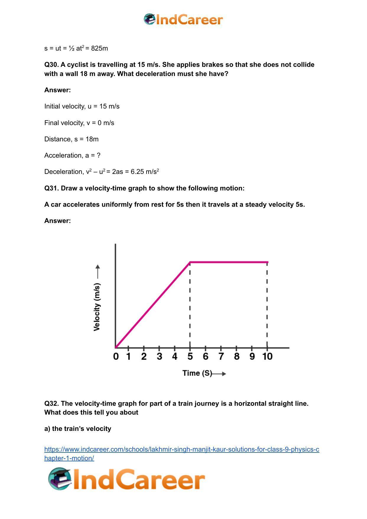Lakhmir Singh Manjit Kaur Solutions for Class 9 Physics: Chapter 1- Motion - Page 28