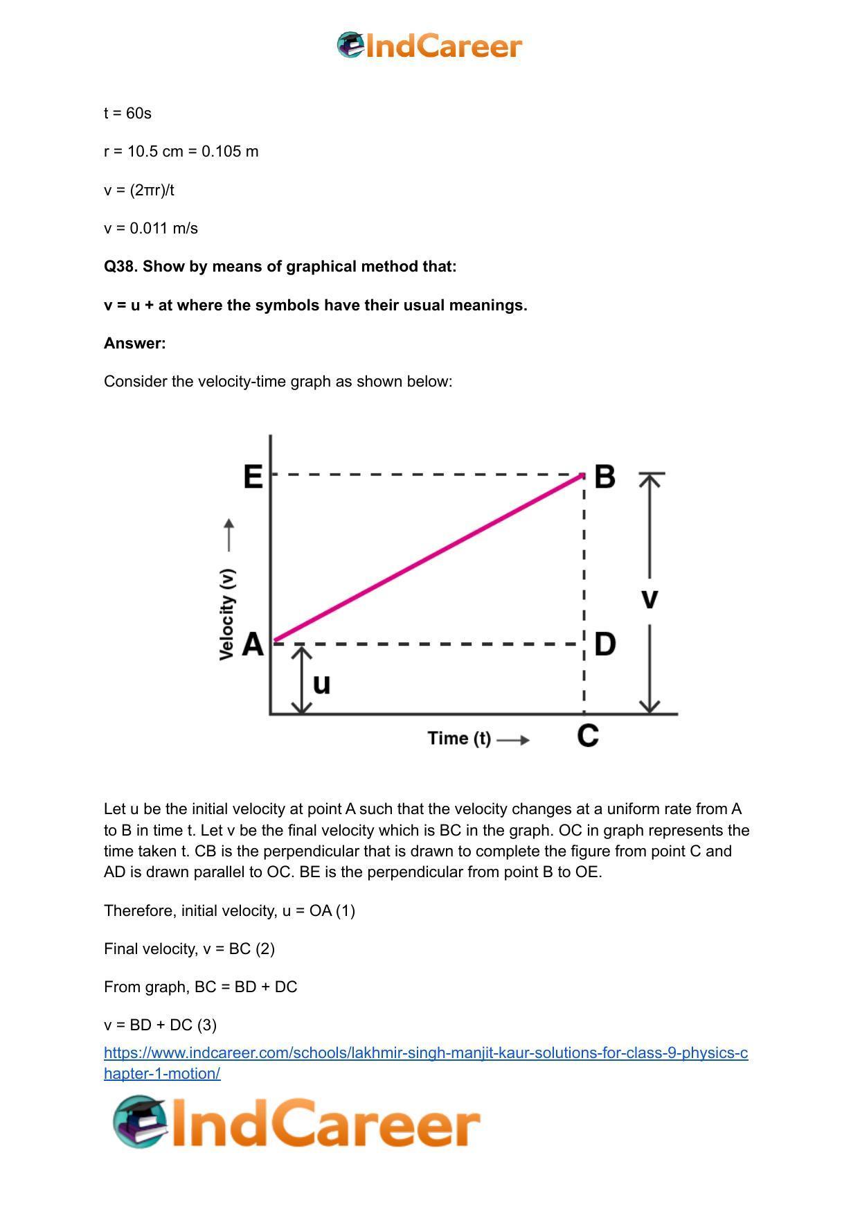 Lakhmir Singh Manjit Kaur Solutions for Class 9 Physics: Chapter 1- Motion - Page 33