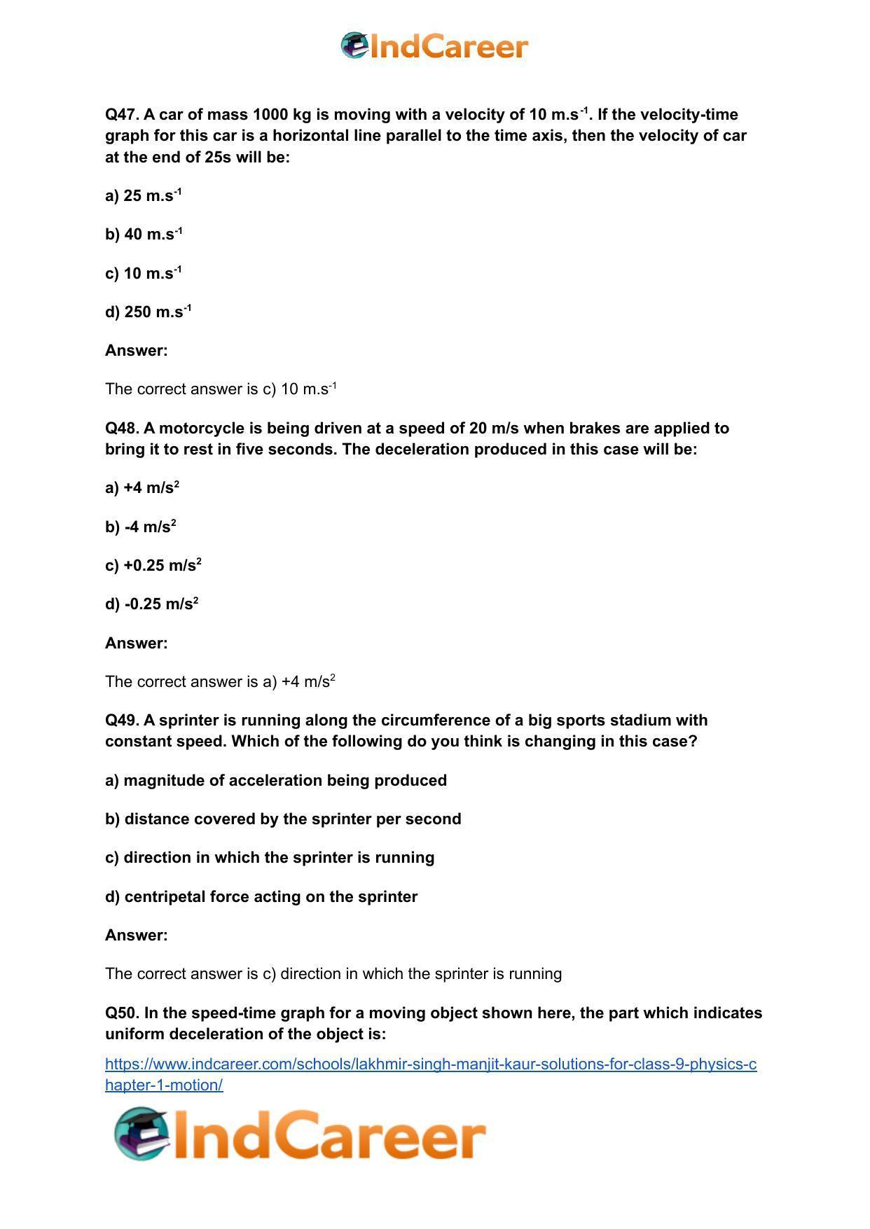 Lakhmir Singh Manjit Kaur Solutions for Class 9 Physics: Chapter 1- Motion - Page 39
