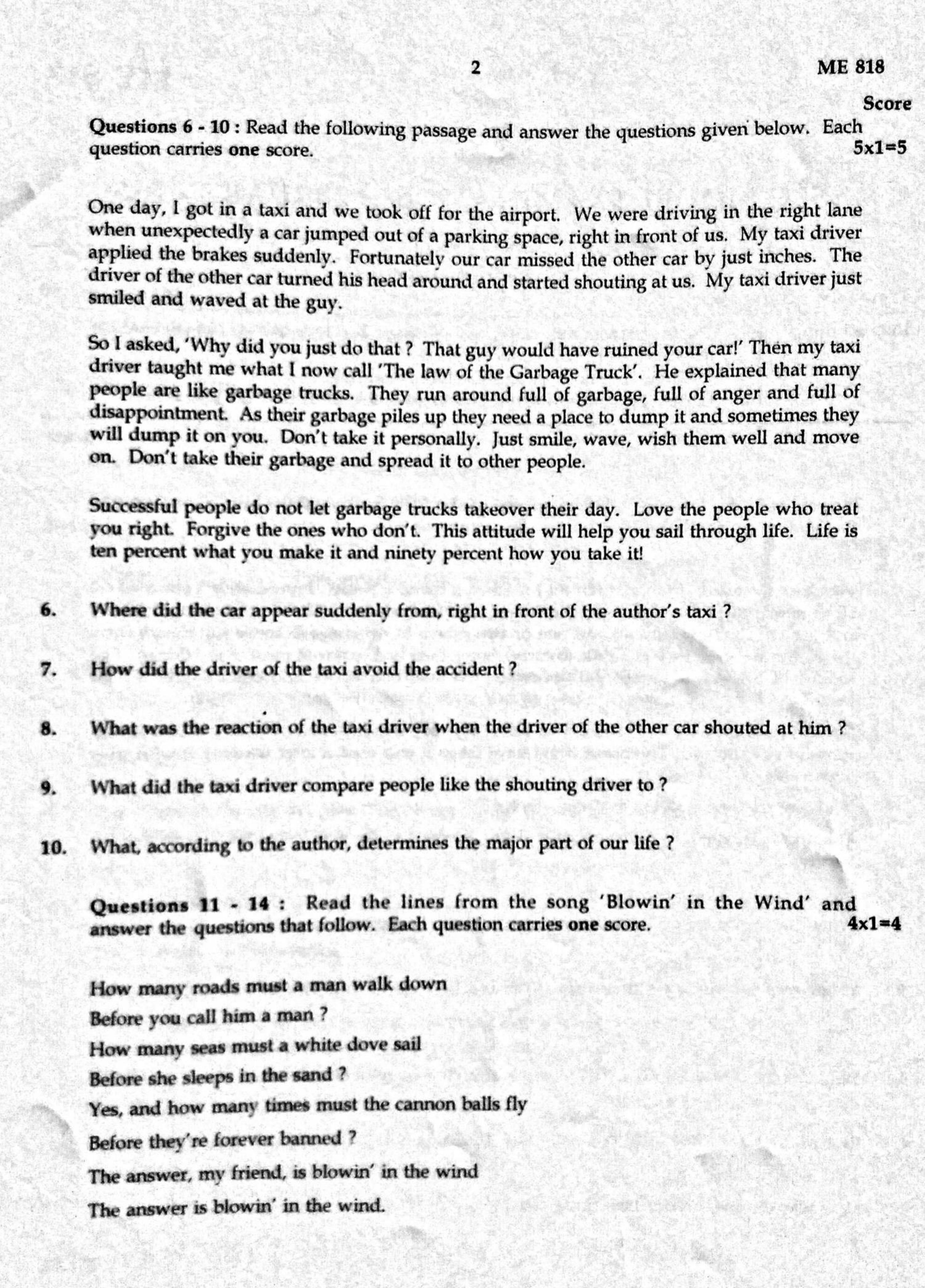 Kerala SSLC 2020 English Question Pape (Model) - Page 2