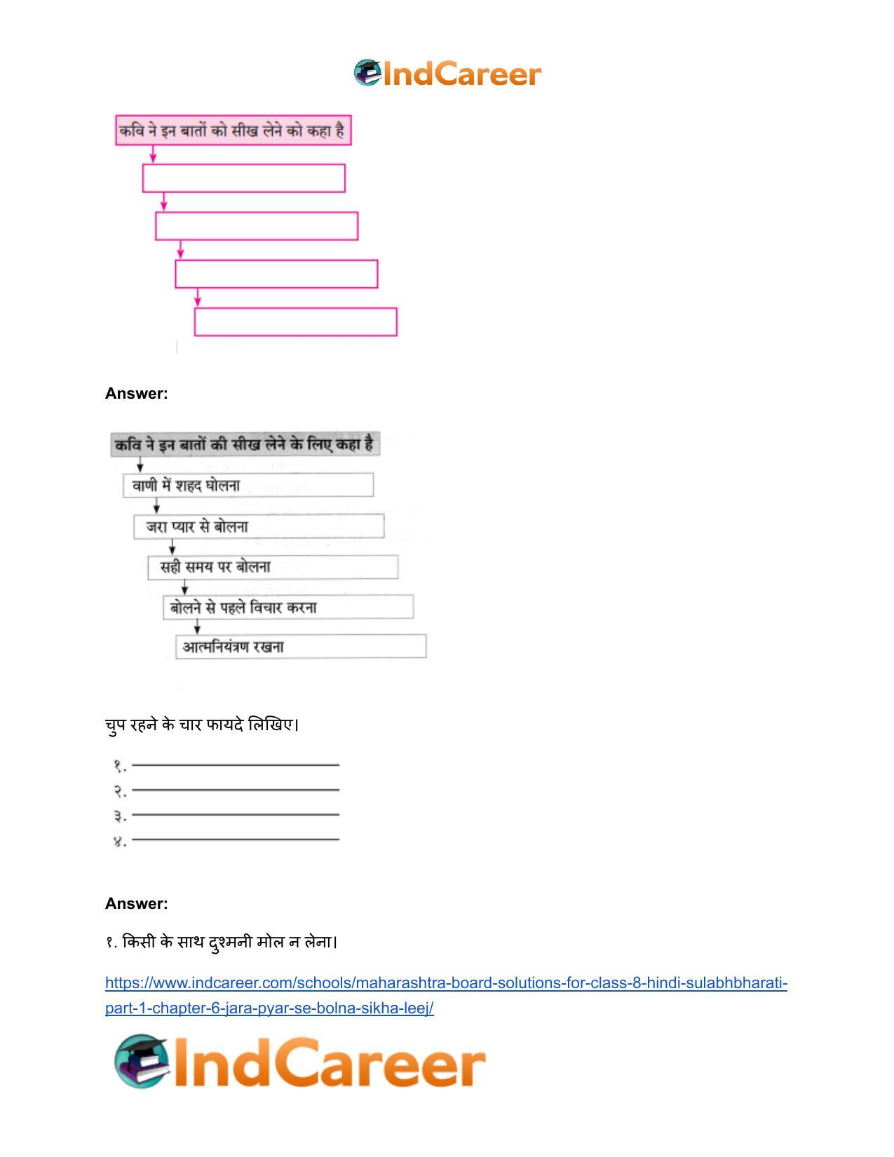 Maharashtra Board Solutions for Class 8- Hindi Sulabhbharati (Part 1): Chapter 6- जरा प्यार से बोलना सीख लीज - Page 3