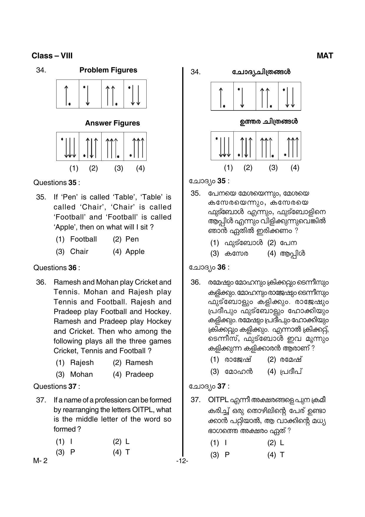 Kerala NTSE 2017 SAT Question Paper - Page 14