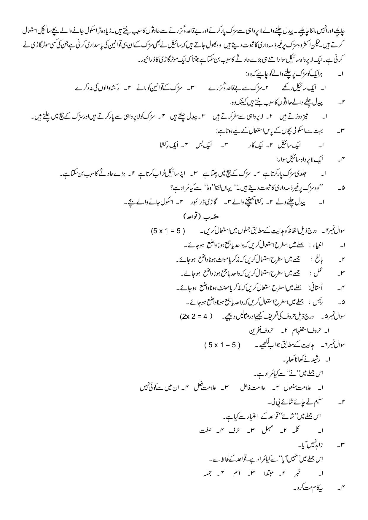JKBOSE Class 10 Urdu Question Bank - Page 2