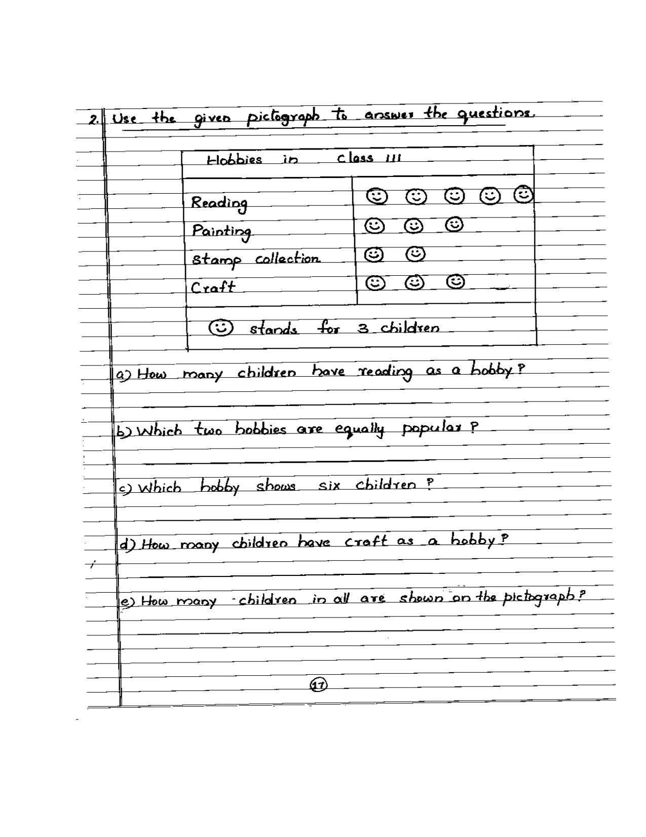Worksheet for Class 3 Mathematics Handling Data Assignment - Page 2