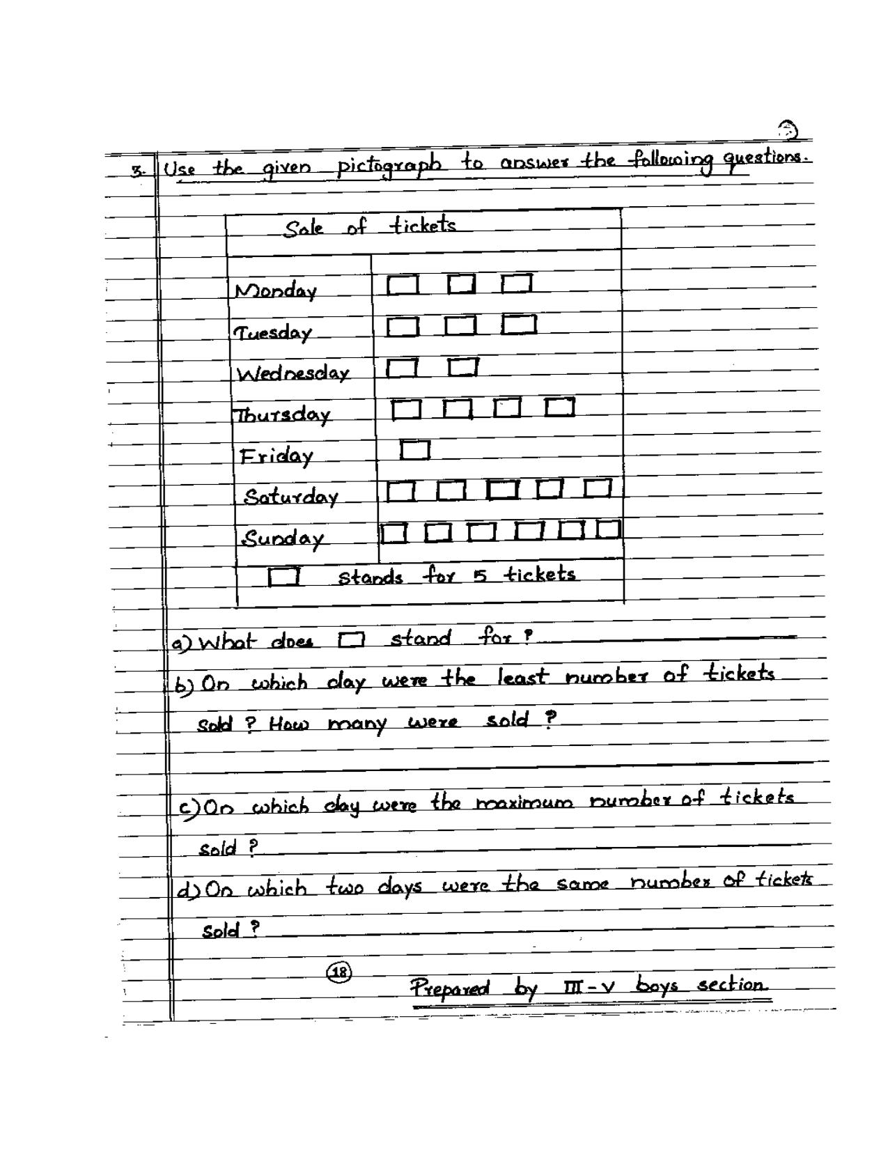 Worksheet for Class 3 Mathematics Handling Data Assignment - Page 3